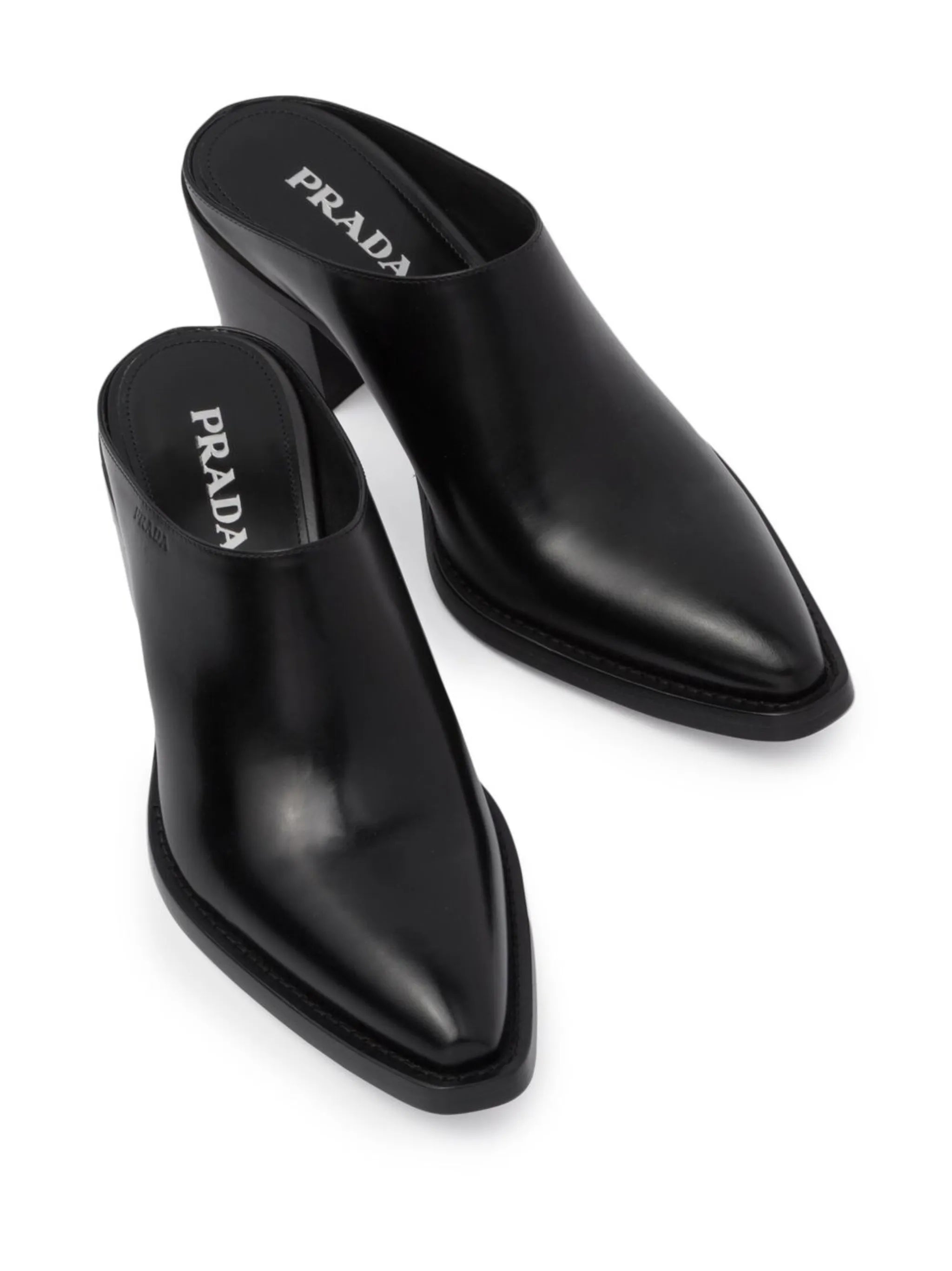 point-toe leather mules