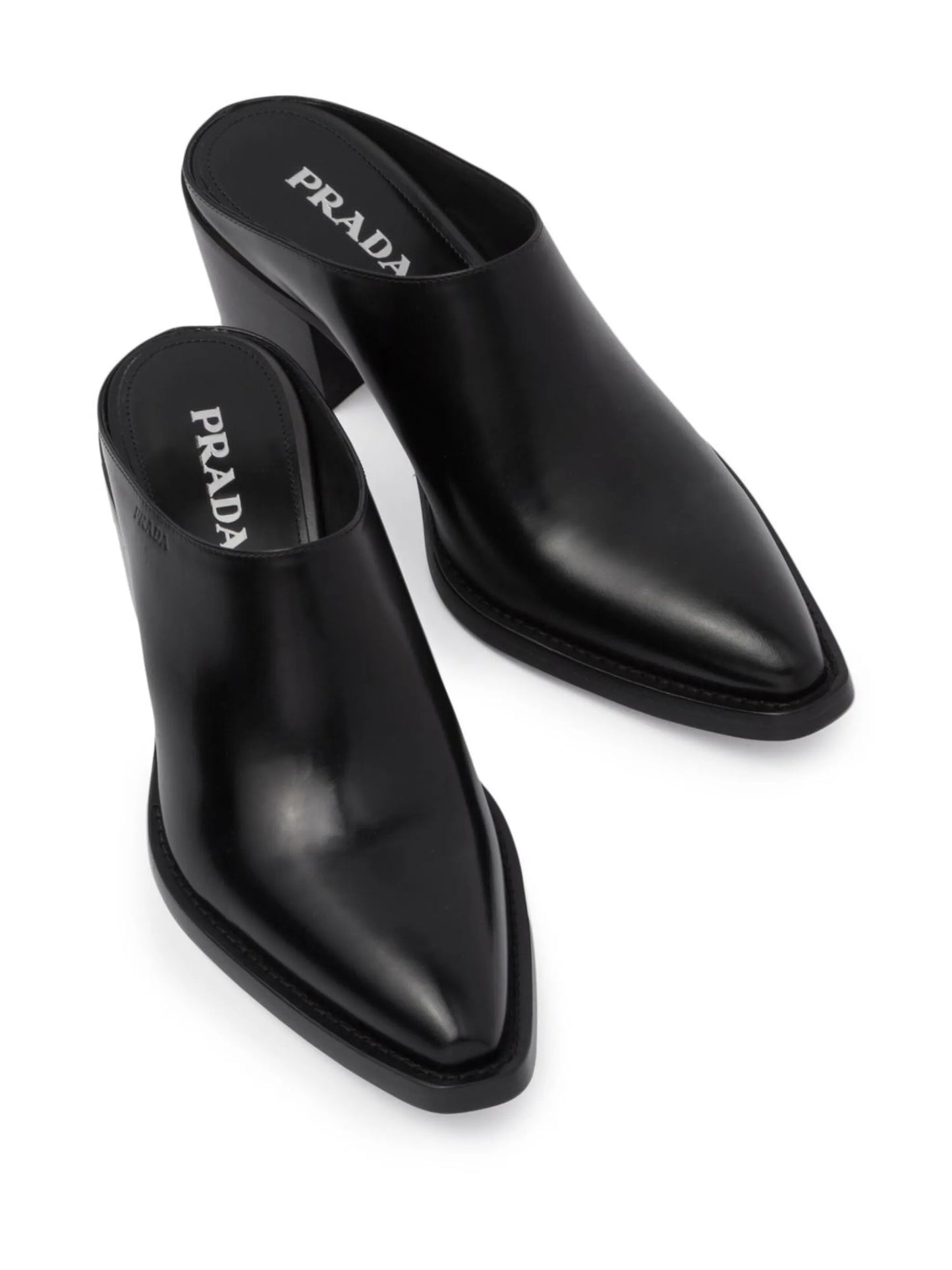 point-toe leather mules