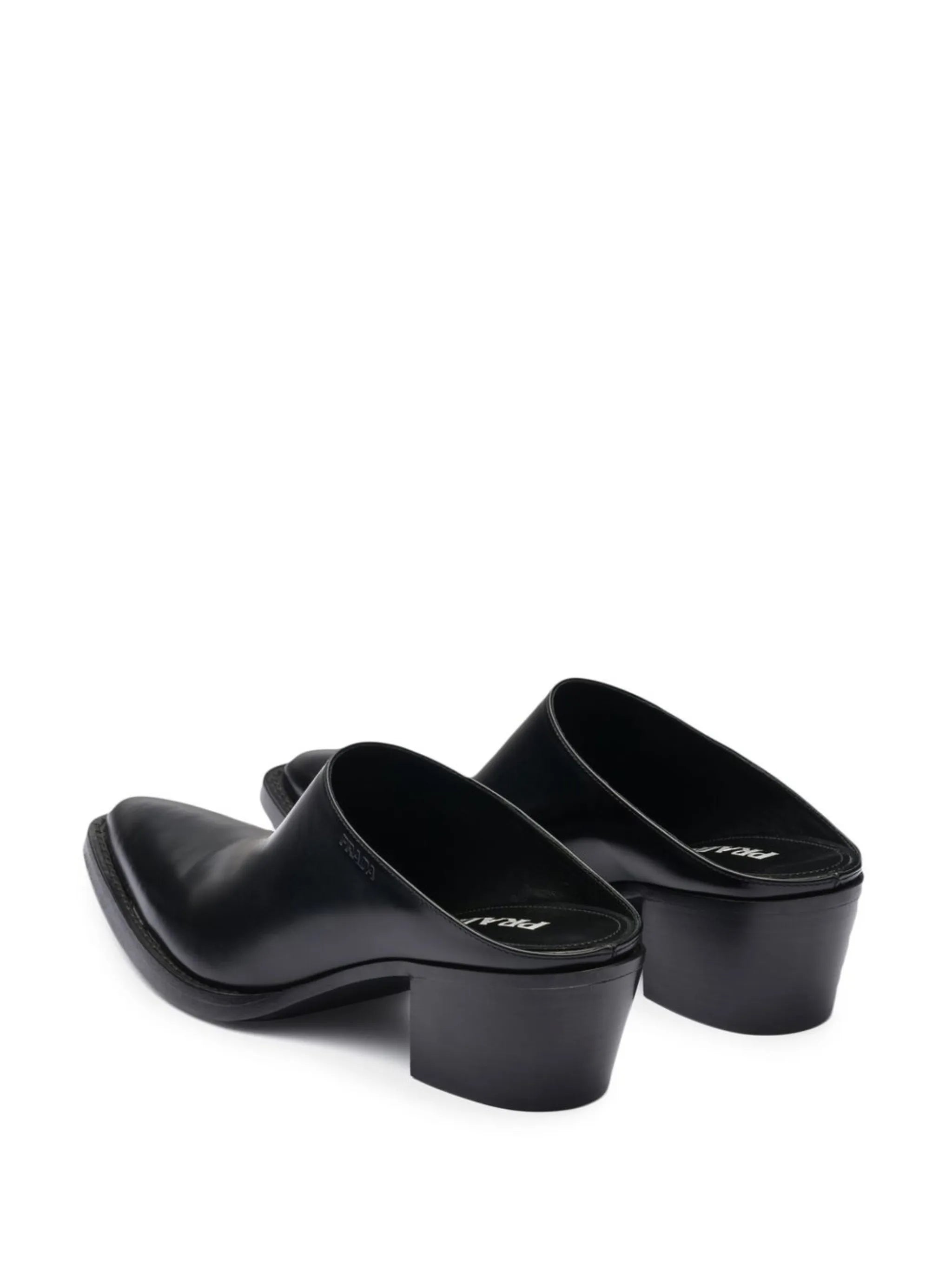 point-toe leather mules