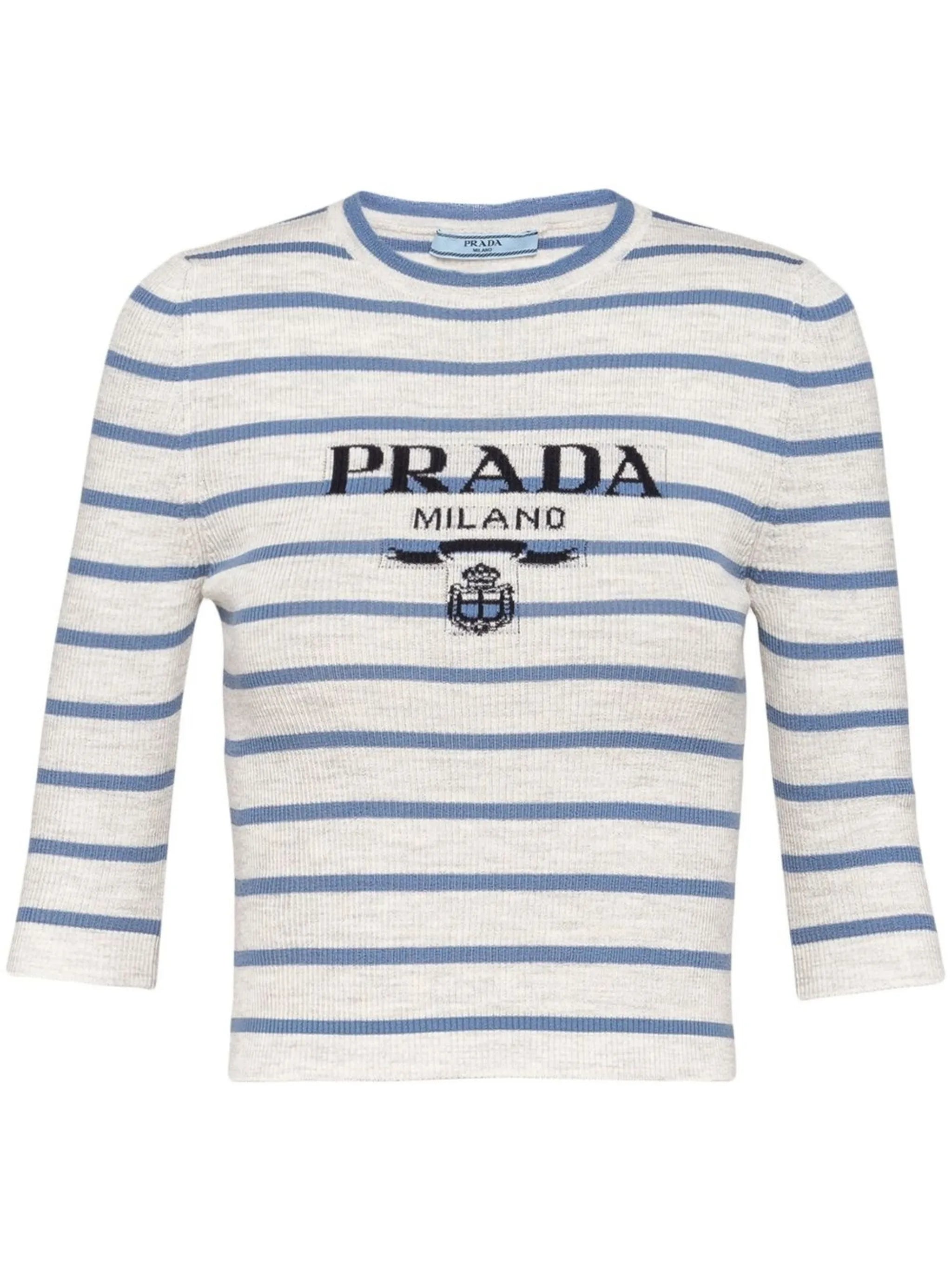 logo-intarsia wool jumper
