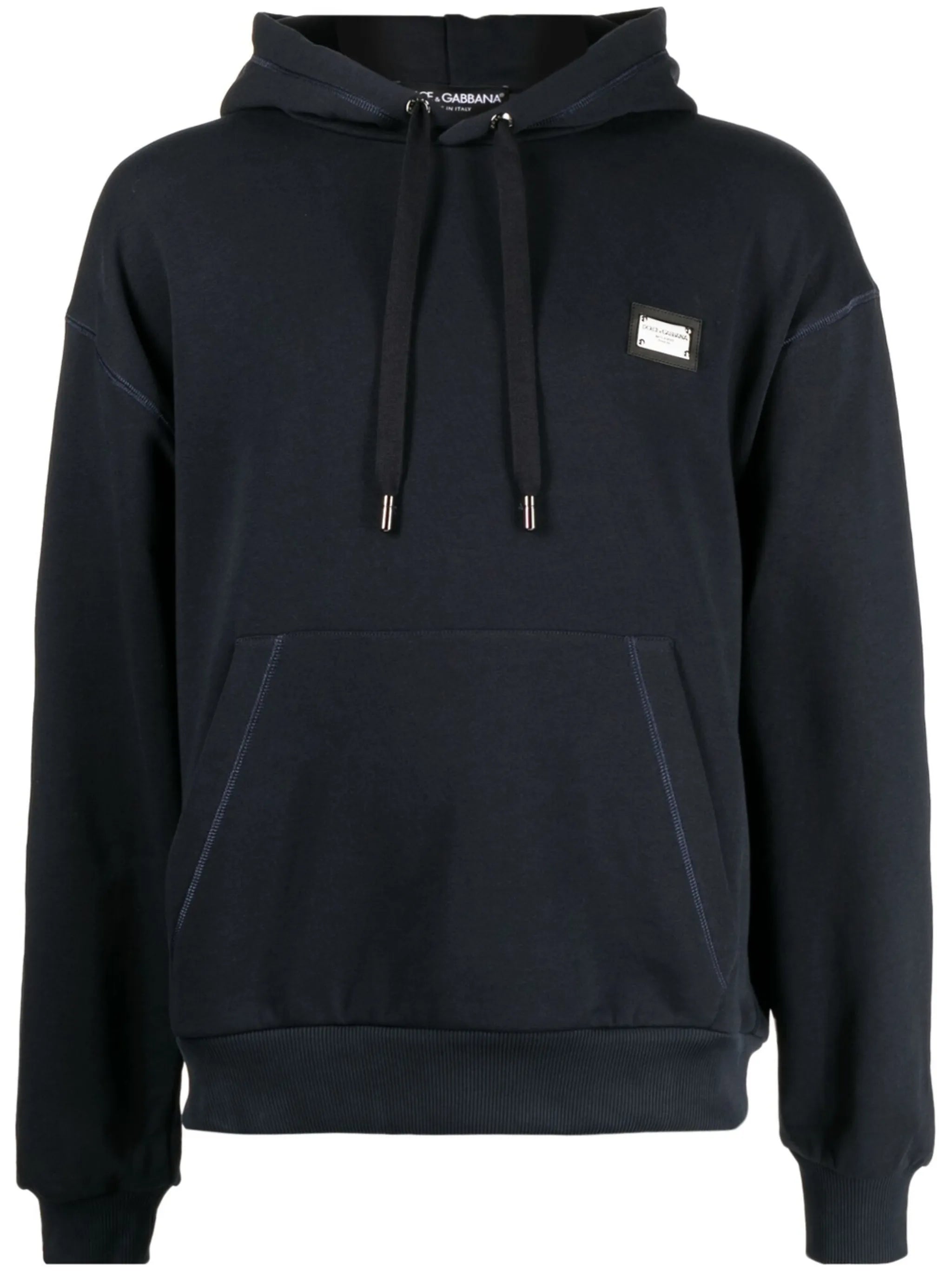 logo-patch cotton hoodie