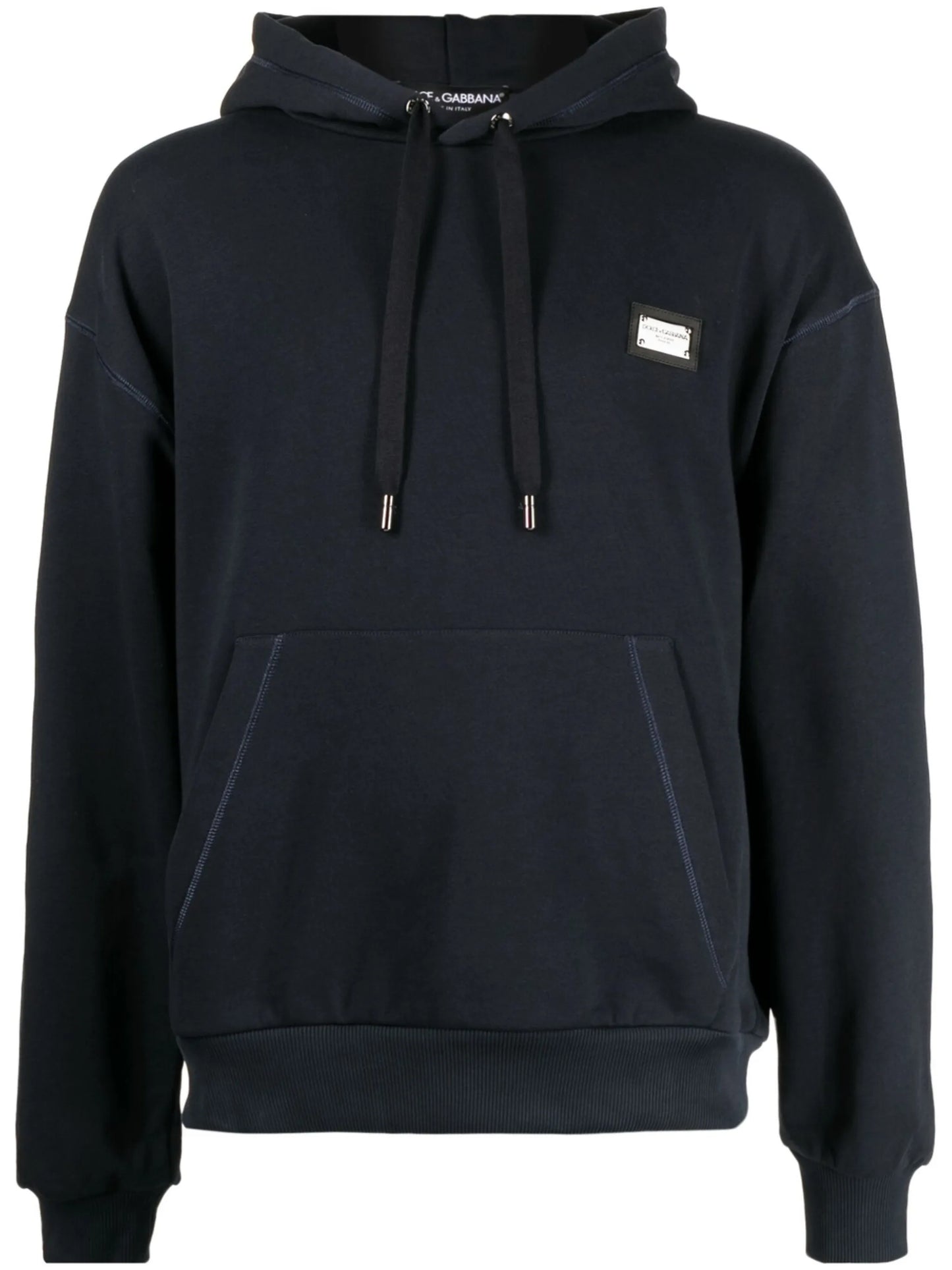 logo-patch cotton hoodie