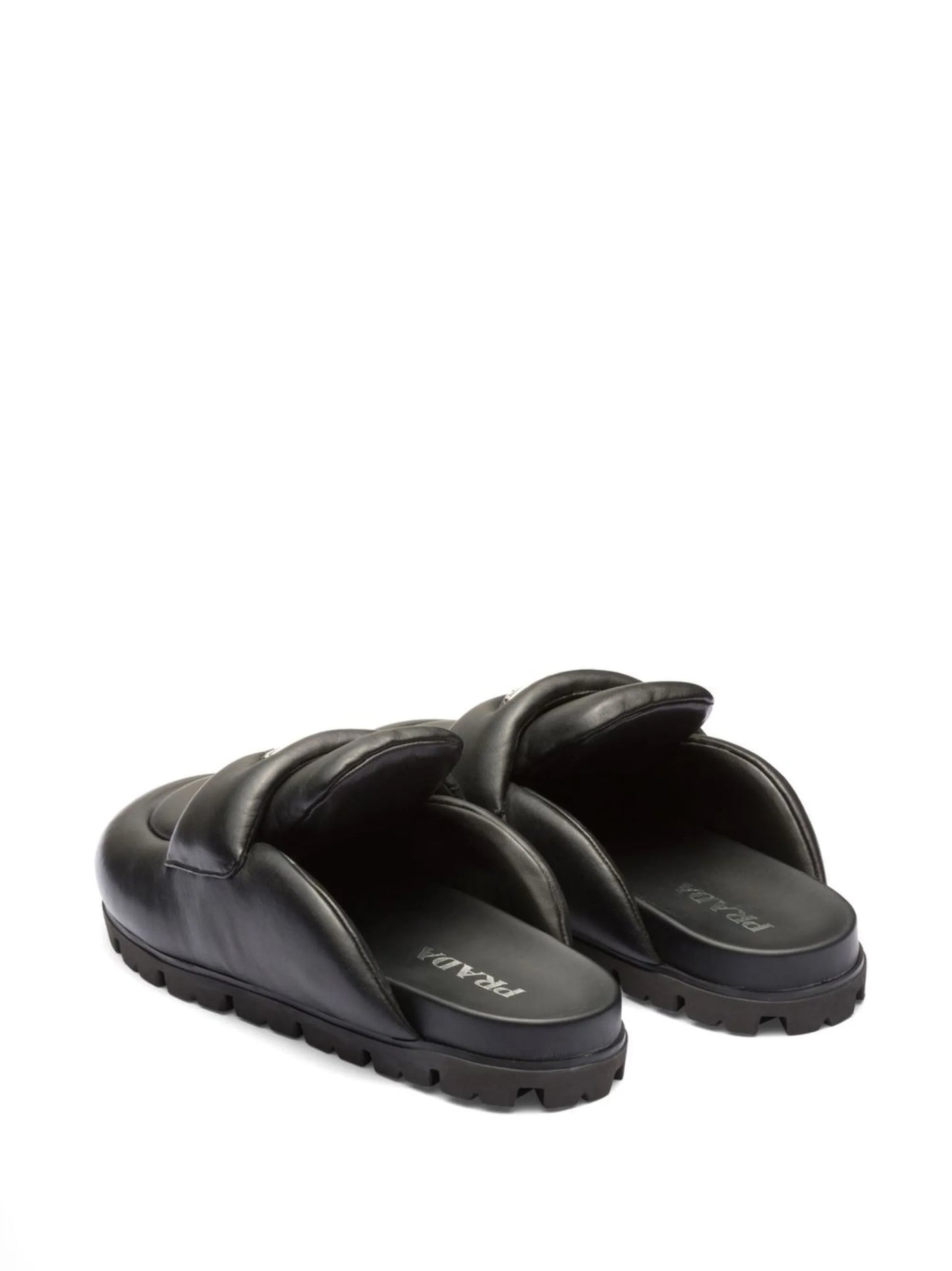 triangle-logo padded mules