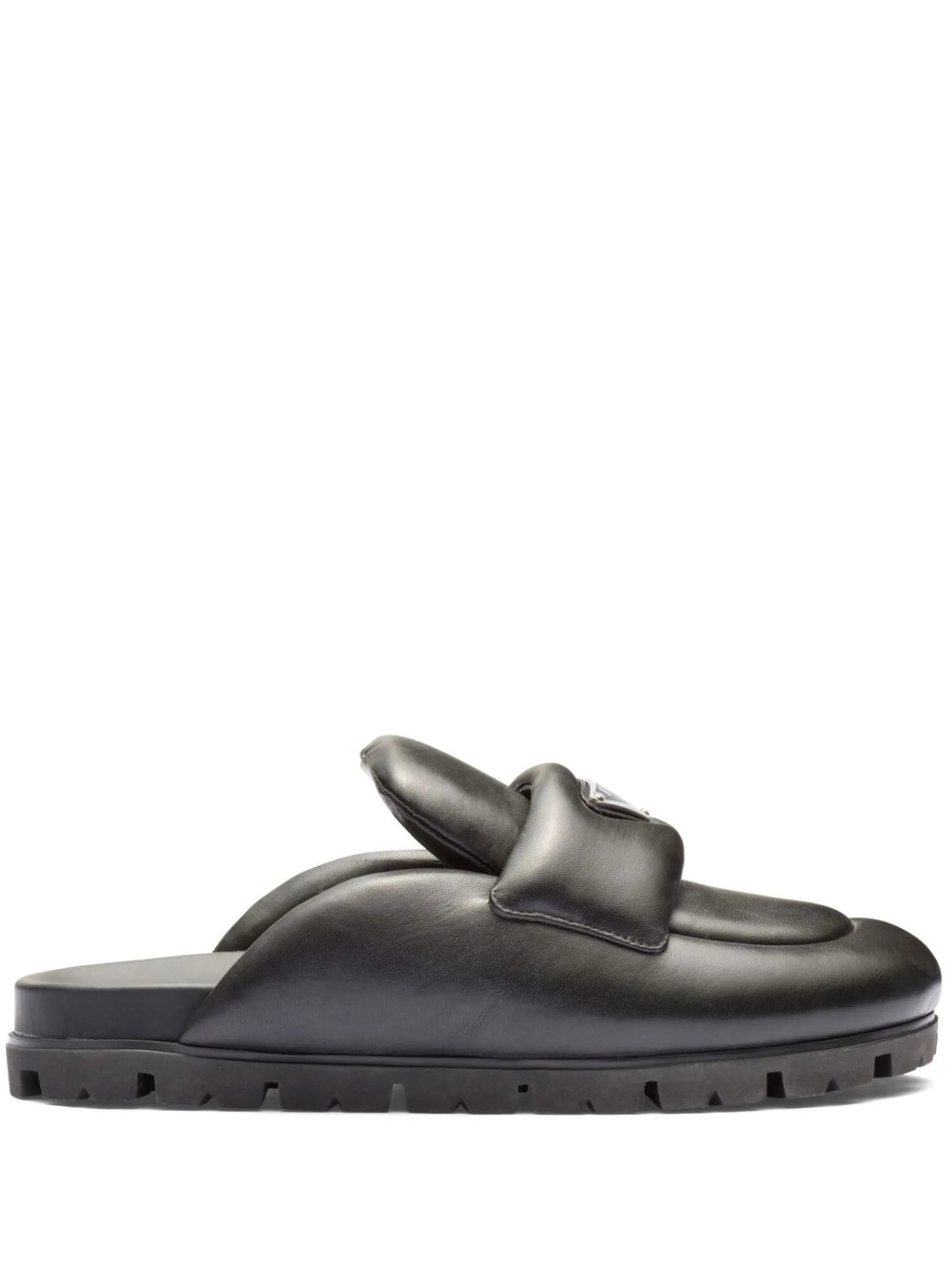 triangle-logo padded mules