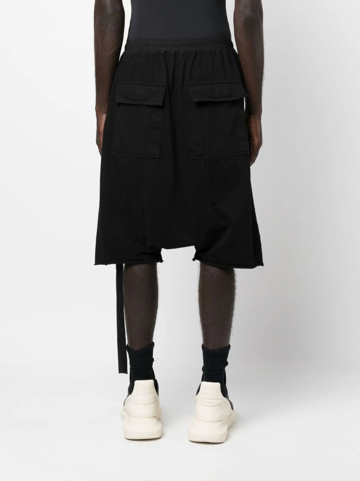 drop-crotch cotton shorts