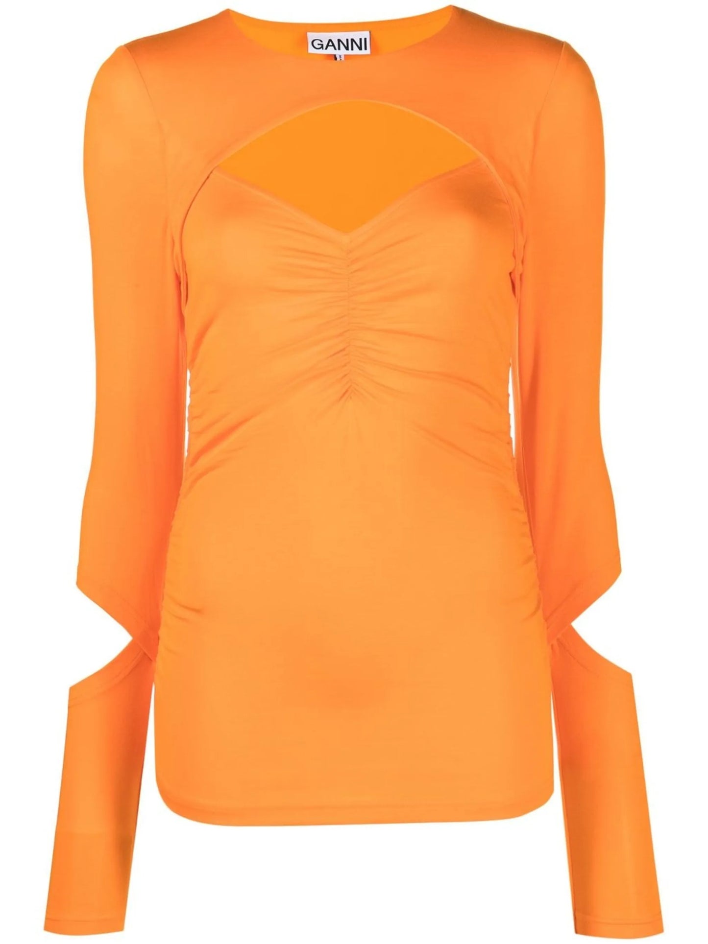 cut-out long-sleeved top