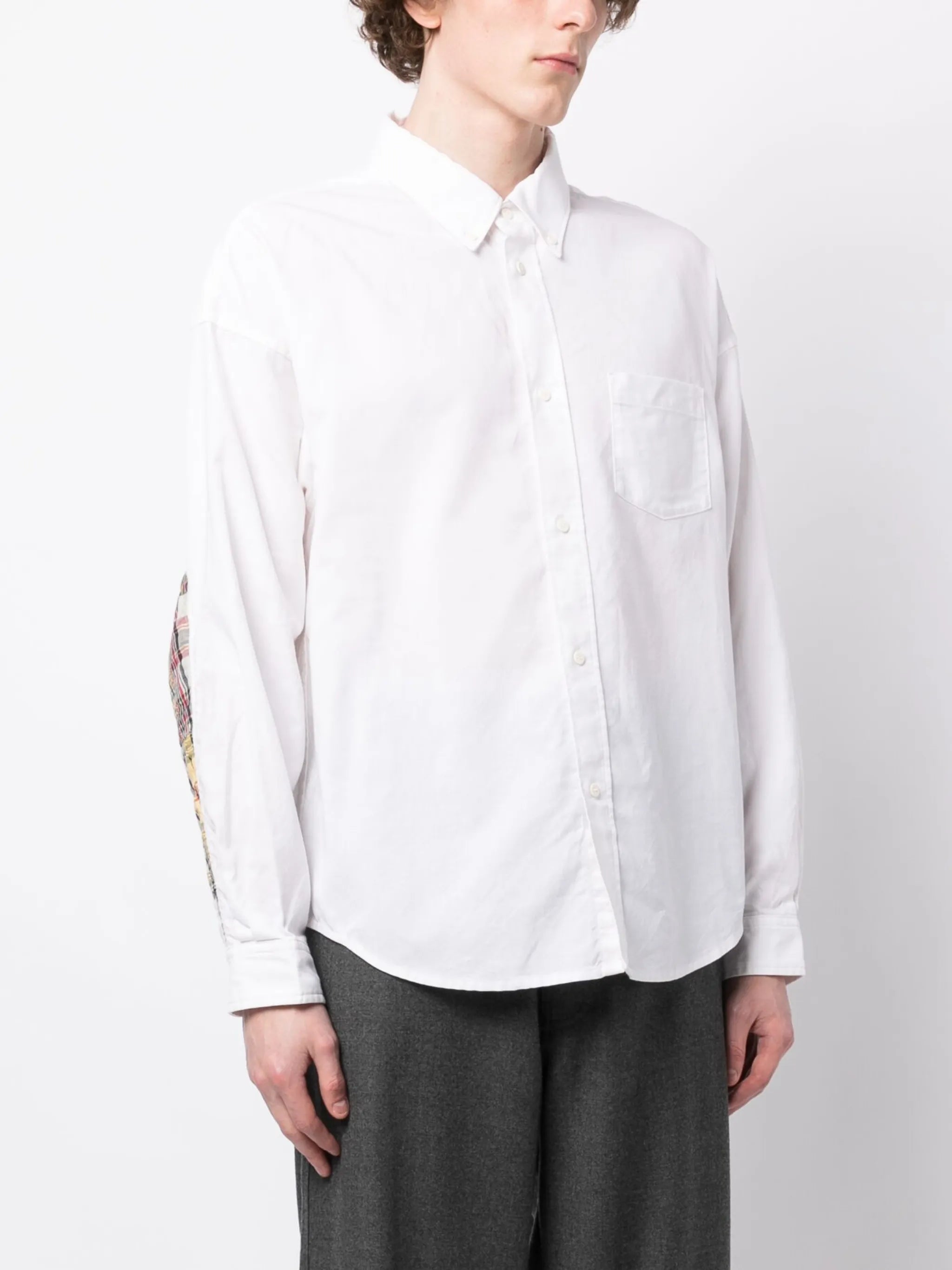 Albacore B.D. elbow-patch cotton shirt