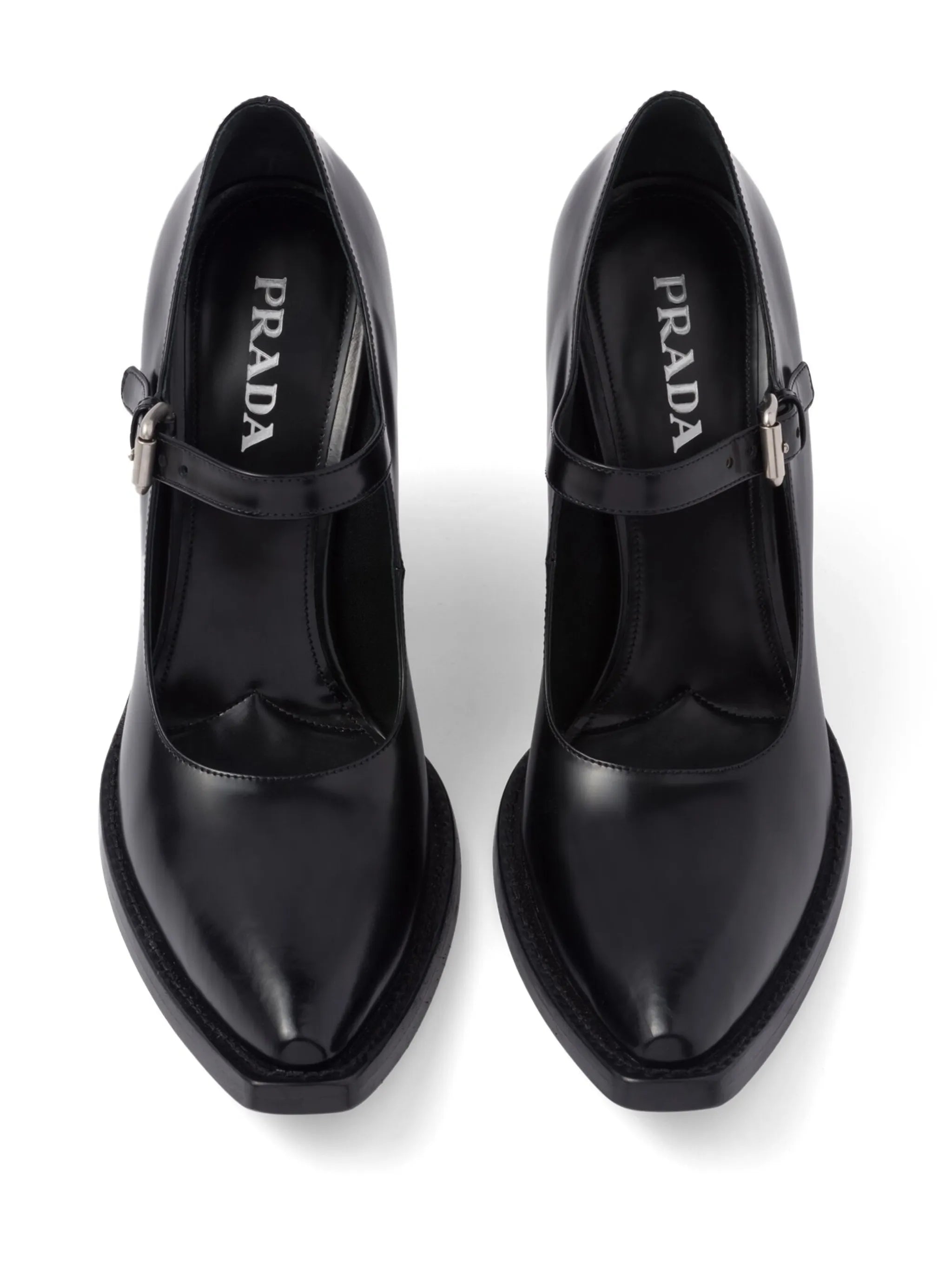 95mm brushed leather pumps