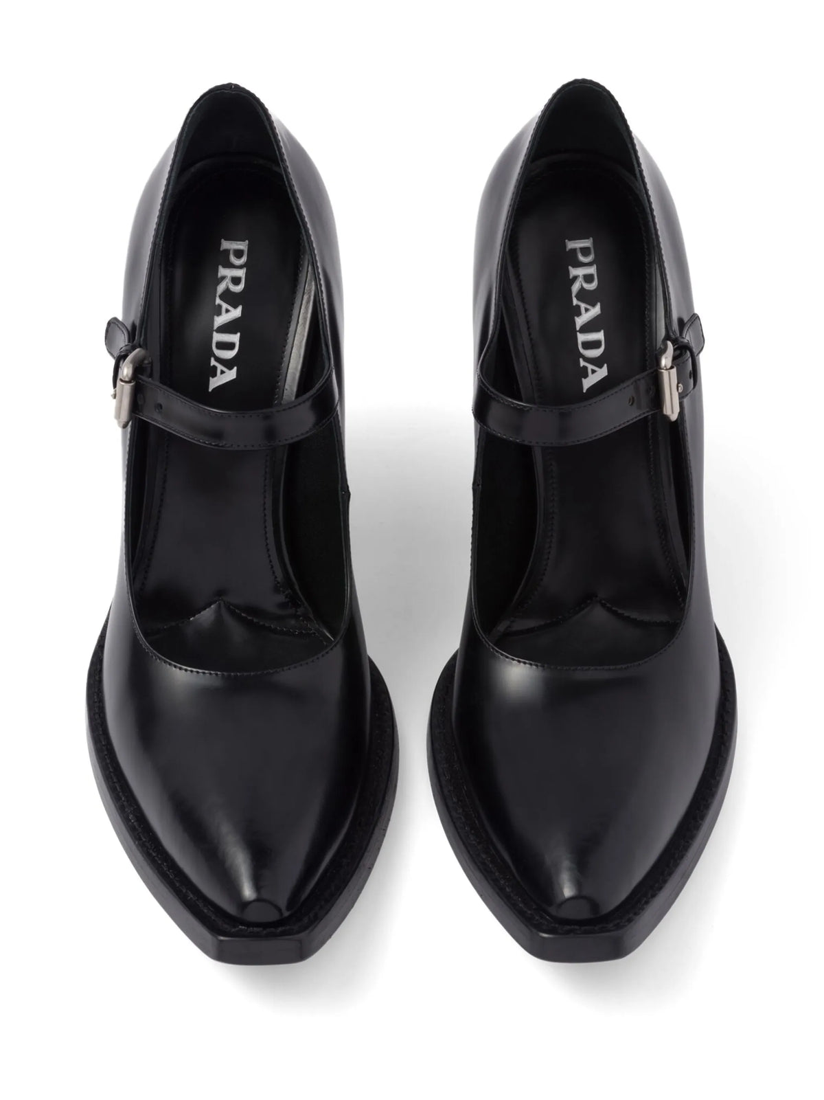 95mm brushed leather pumps