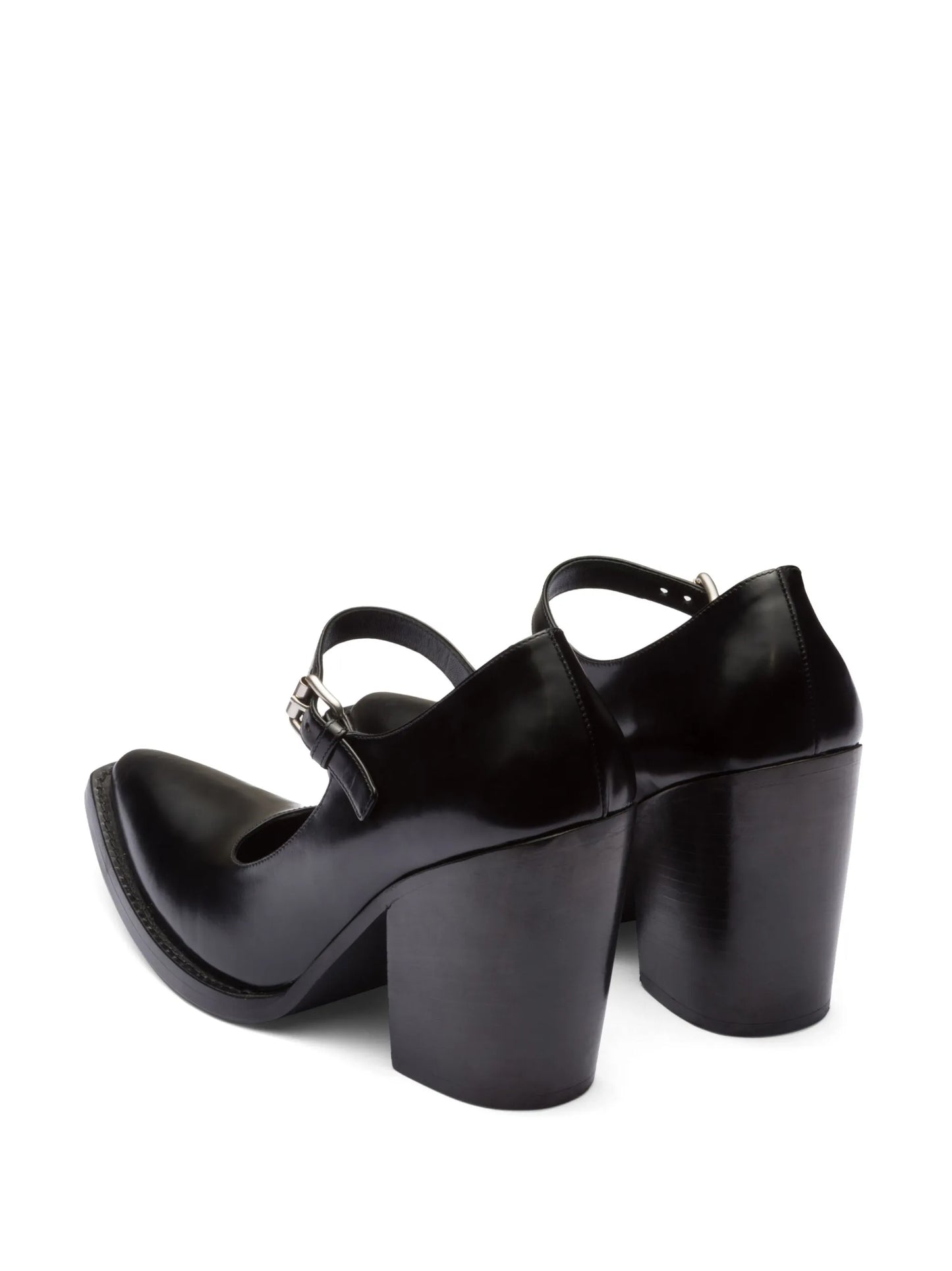 95mm brushed leather pumps