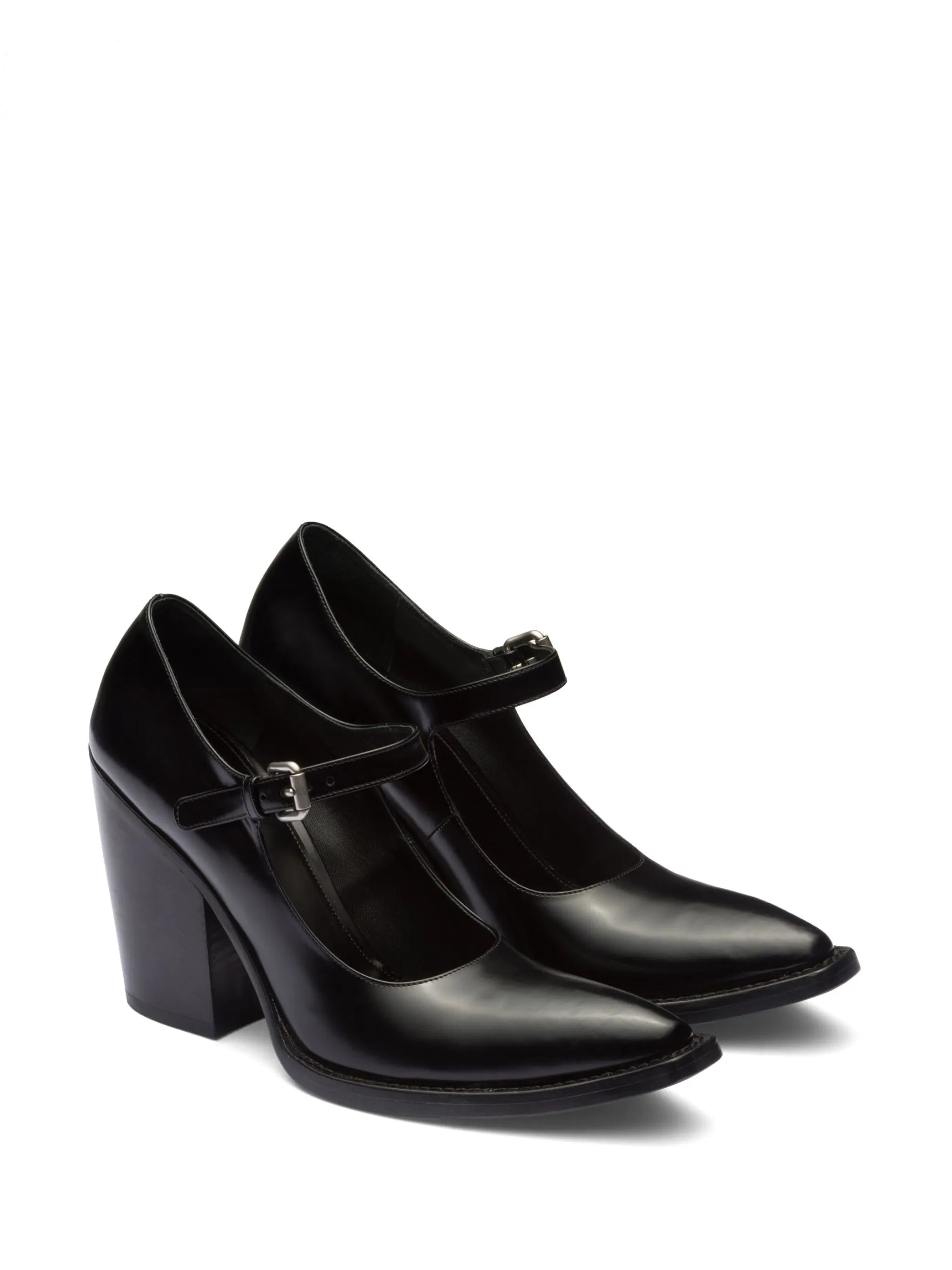 95mm brushed leather pumps
