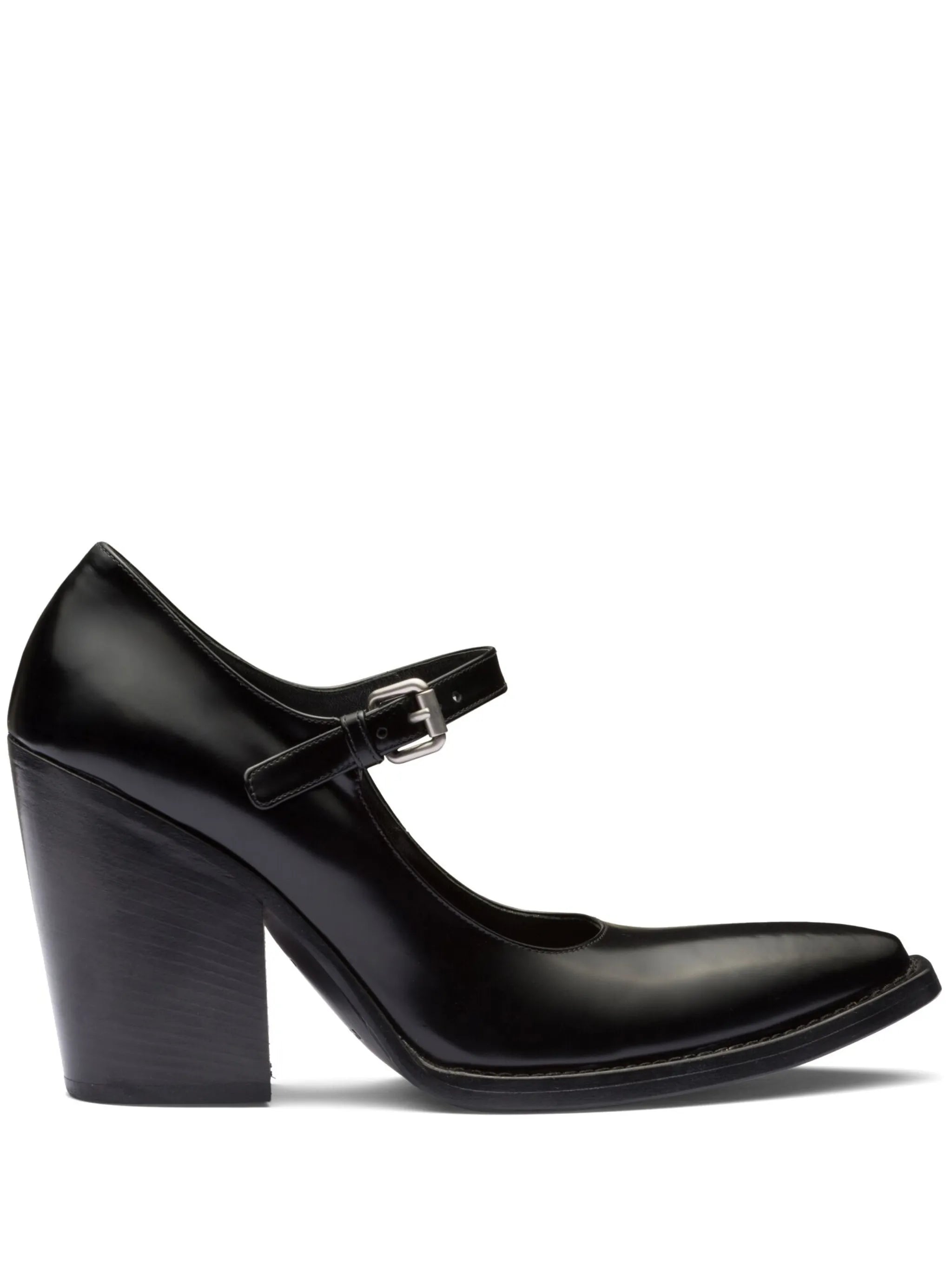 95mm brushed leather pumps