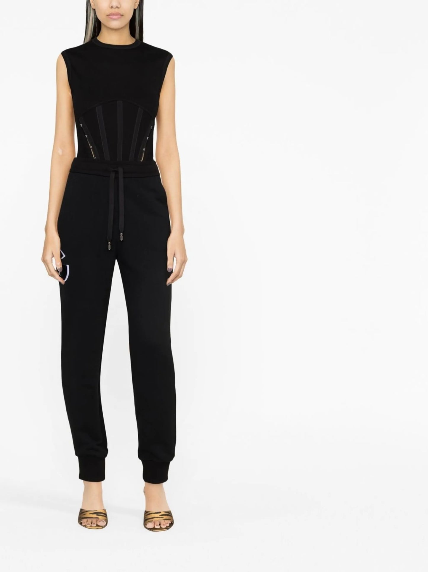 drawstring skinny track pants
