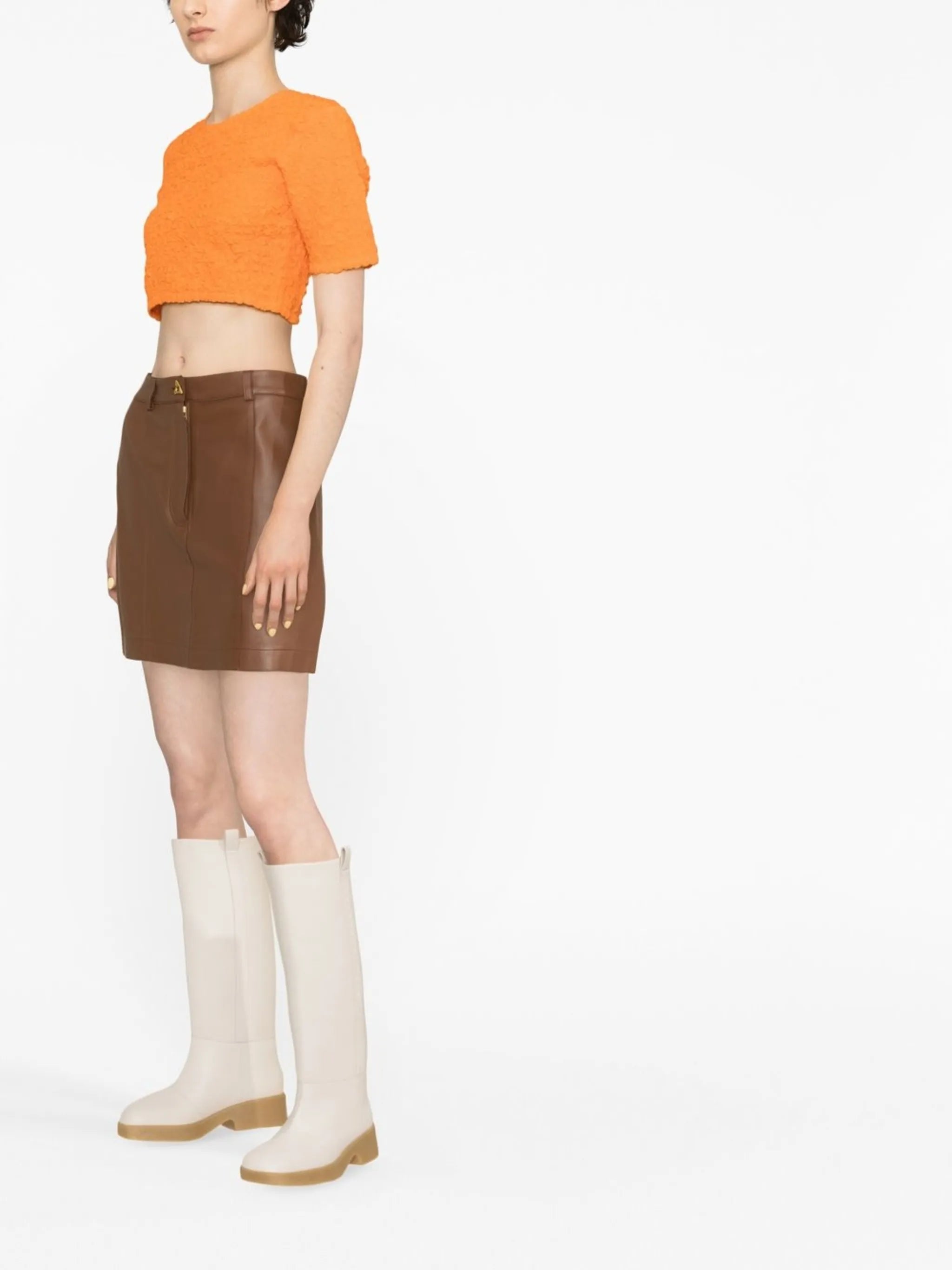 shirred organic cotton crop top