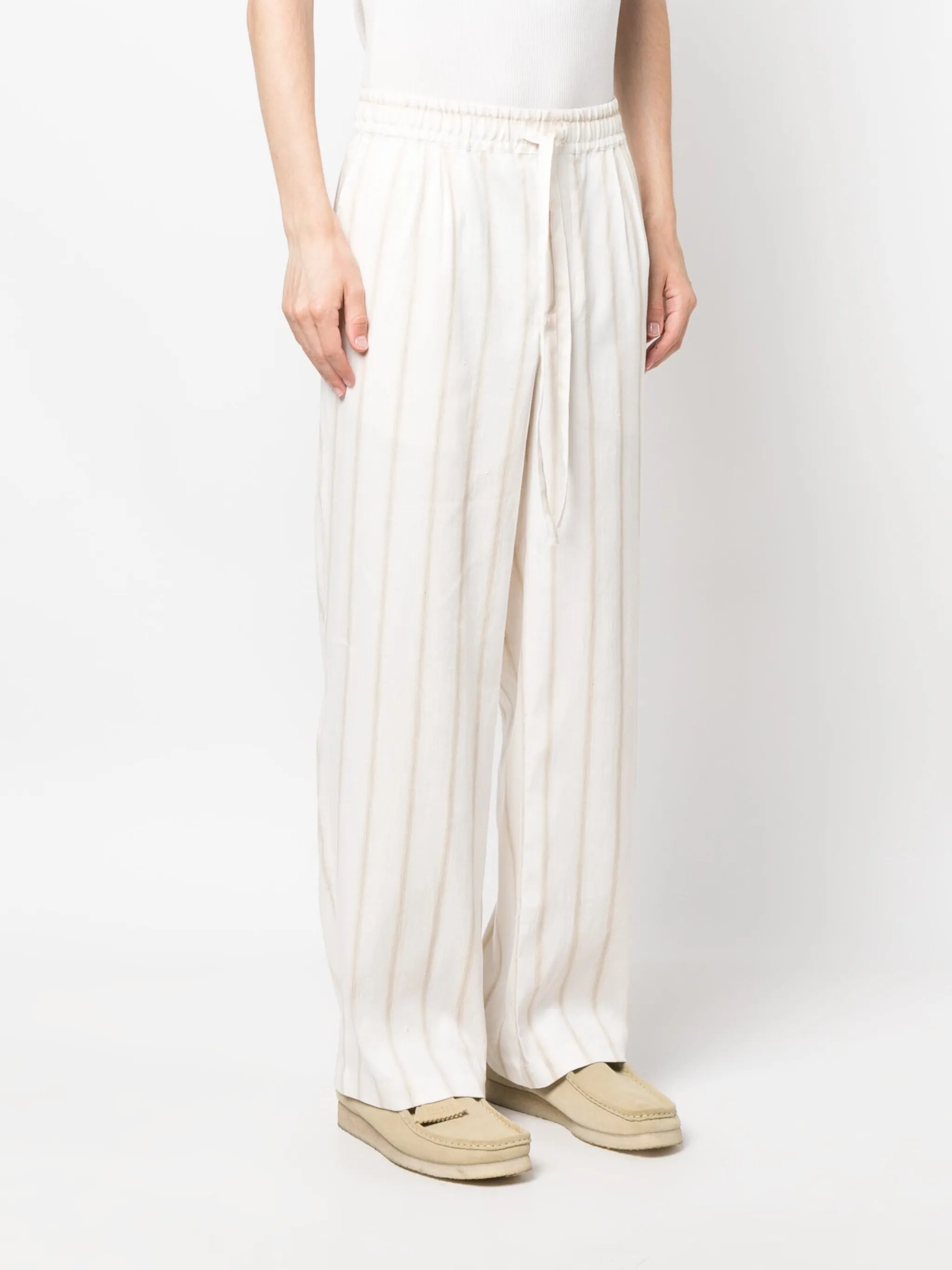 wide-leg drawstring trousers