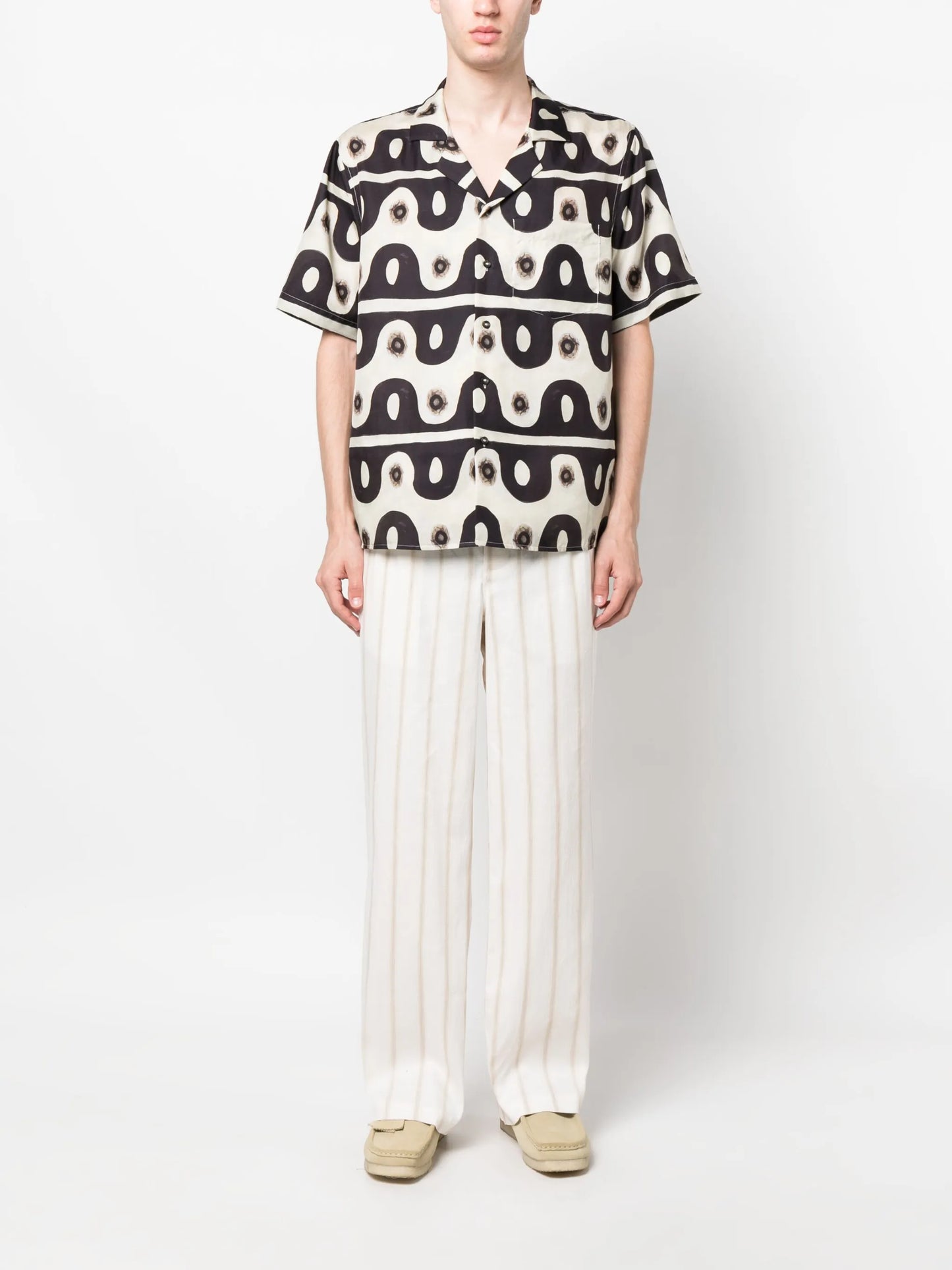 wide-leg drawstring trousers