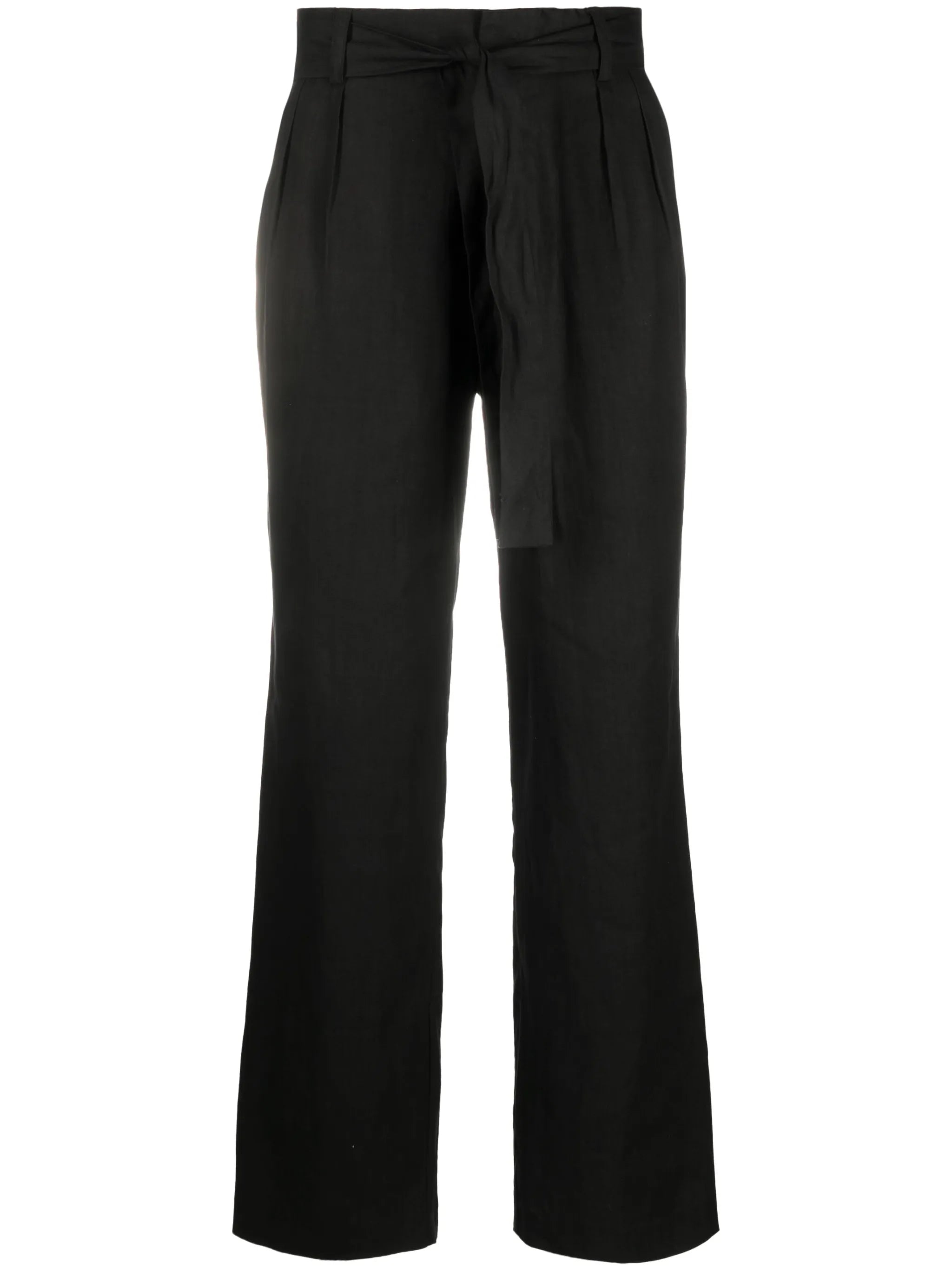 tied-waist wide-leg trousers