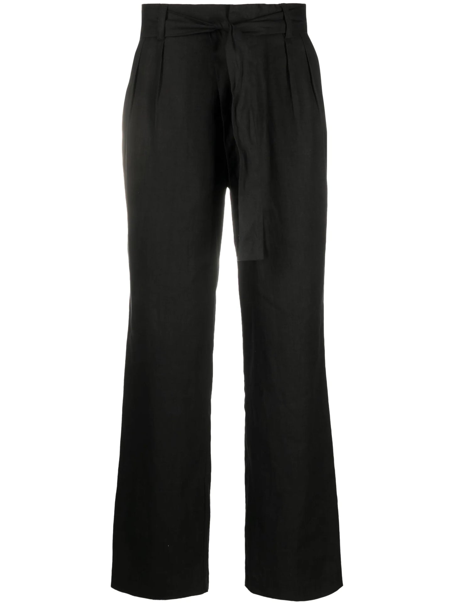 tied-waist wide-leg trousers