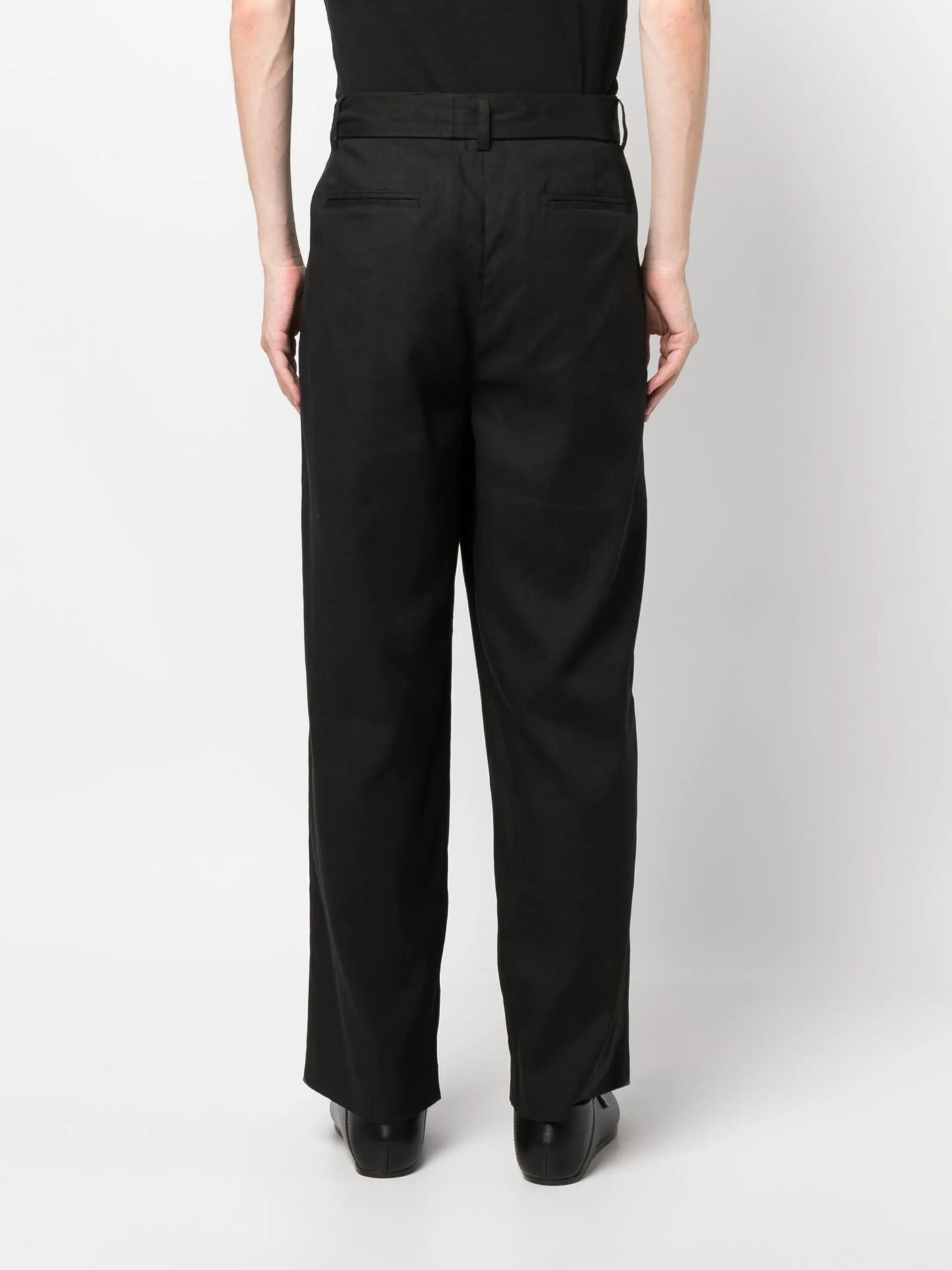 tied-waist wide-leg trousers