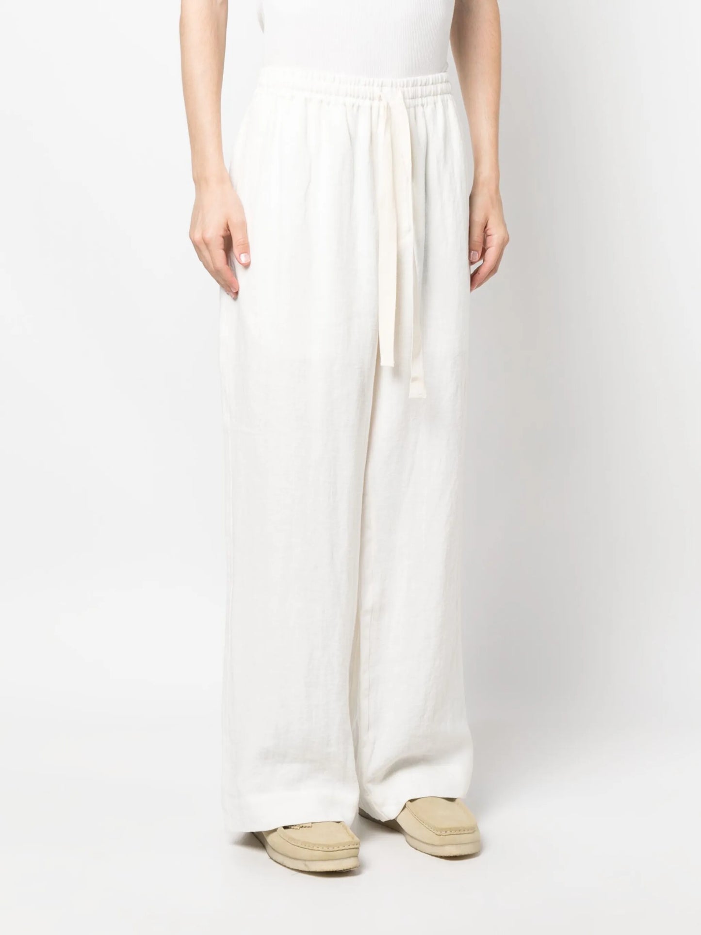 mid-rise wid-leg trousers