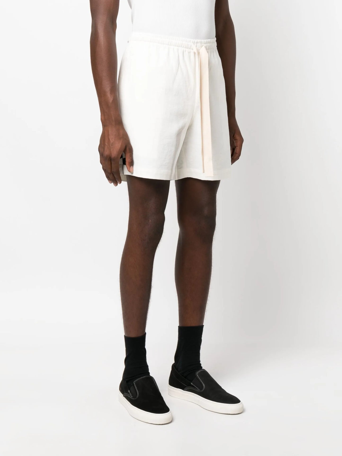 logo-embroidered drawstring track shorts