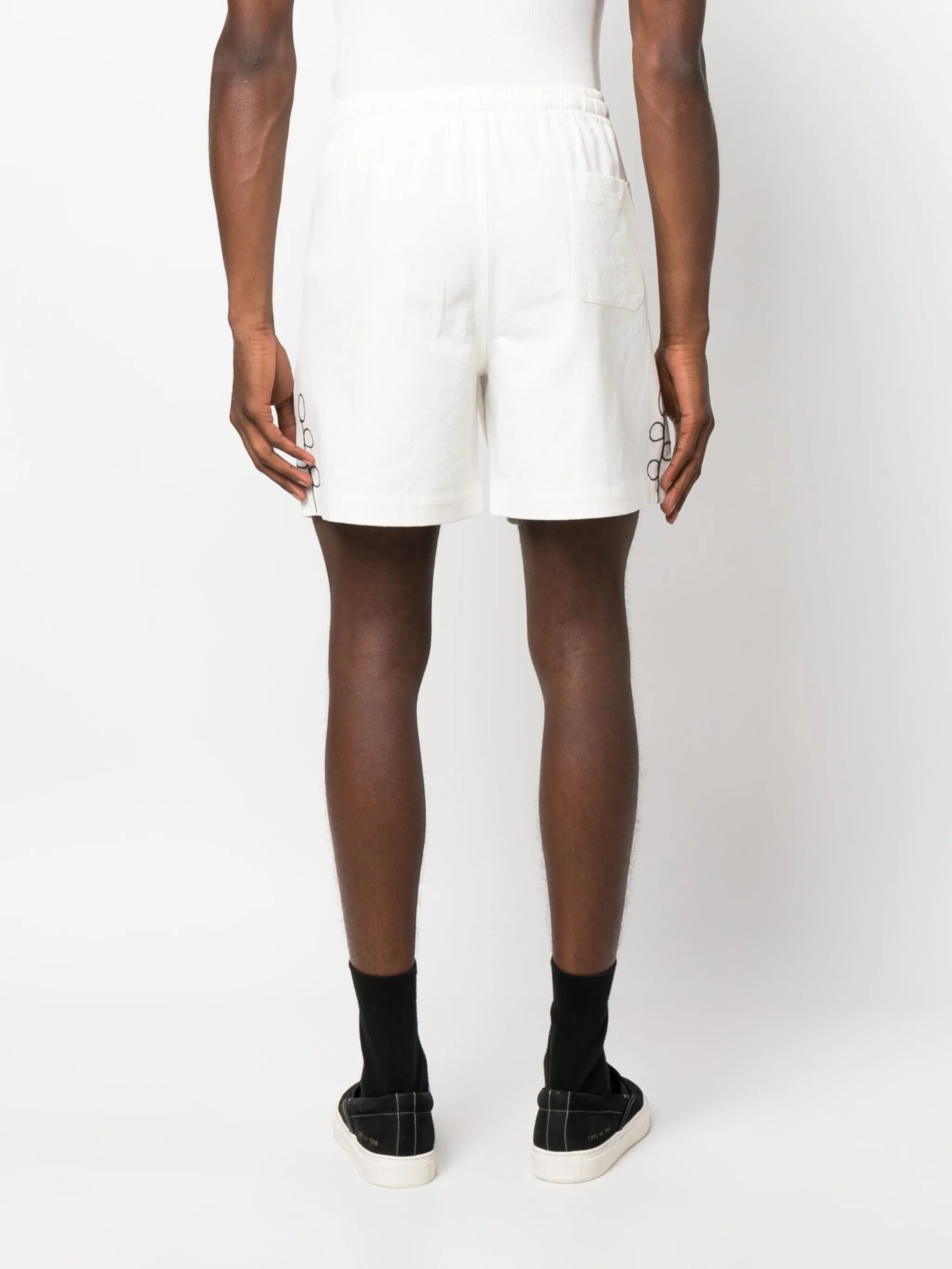 logo-embroidered drawstring track shorts