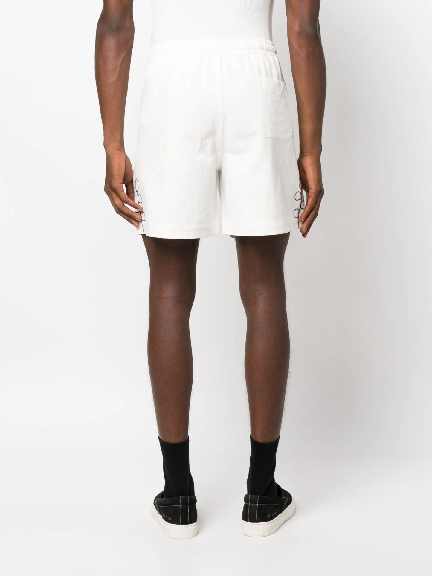 logo-embroidered drawstring track shorts
