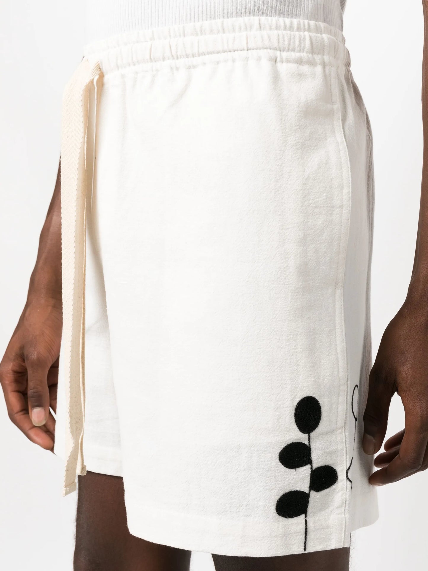 logo-embroidered drawstring track shorts
