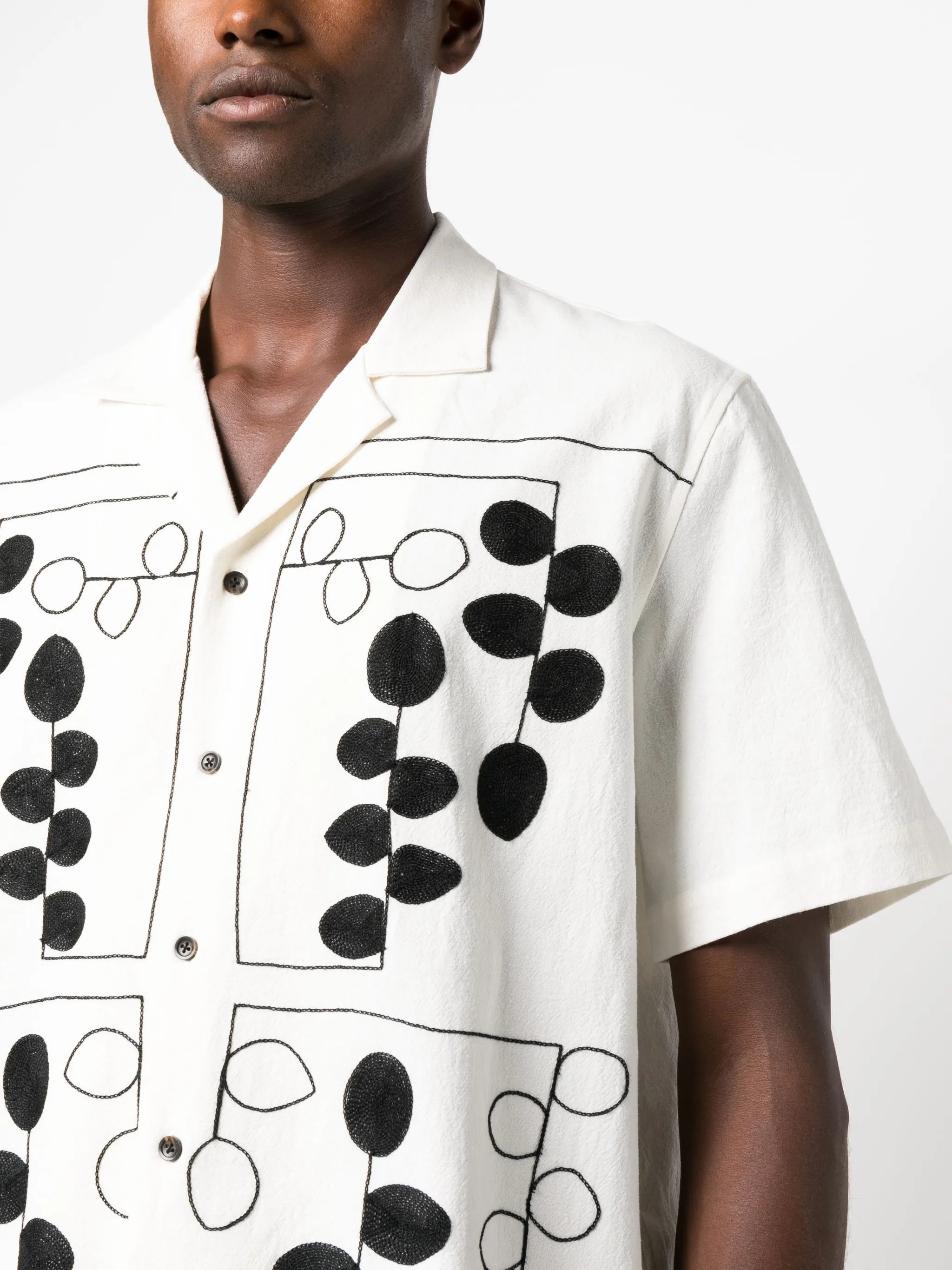 graphic-embroidered short-sleeve shirt