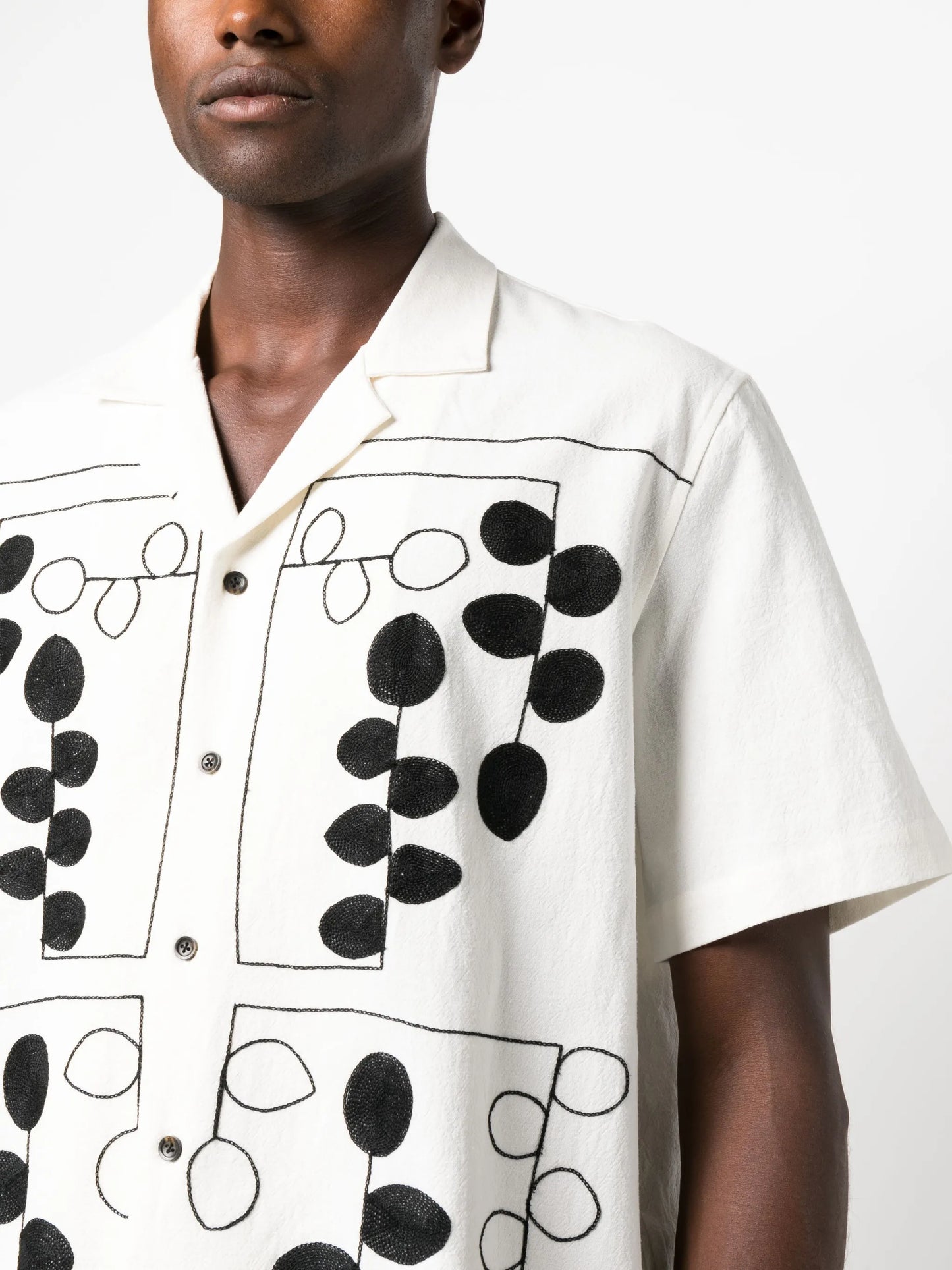 graphic-embroidered short-sleeve shirt