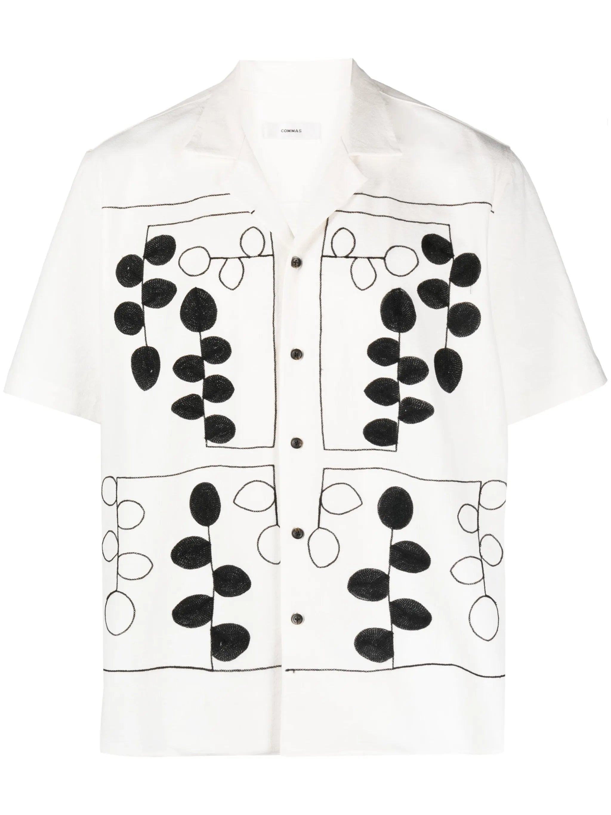graphic-embroidered short-sleeve shirt