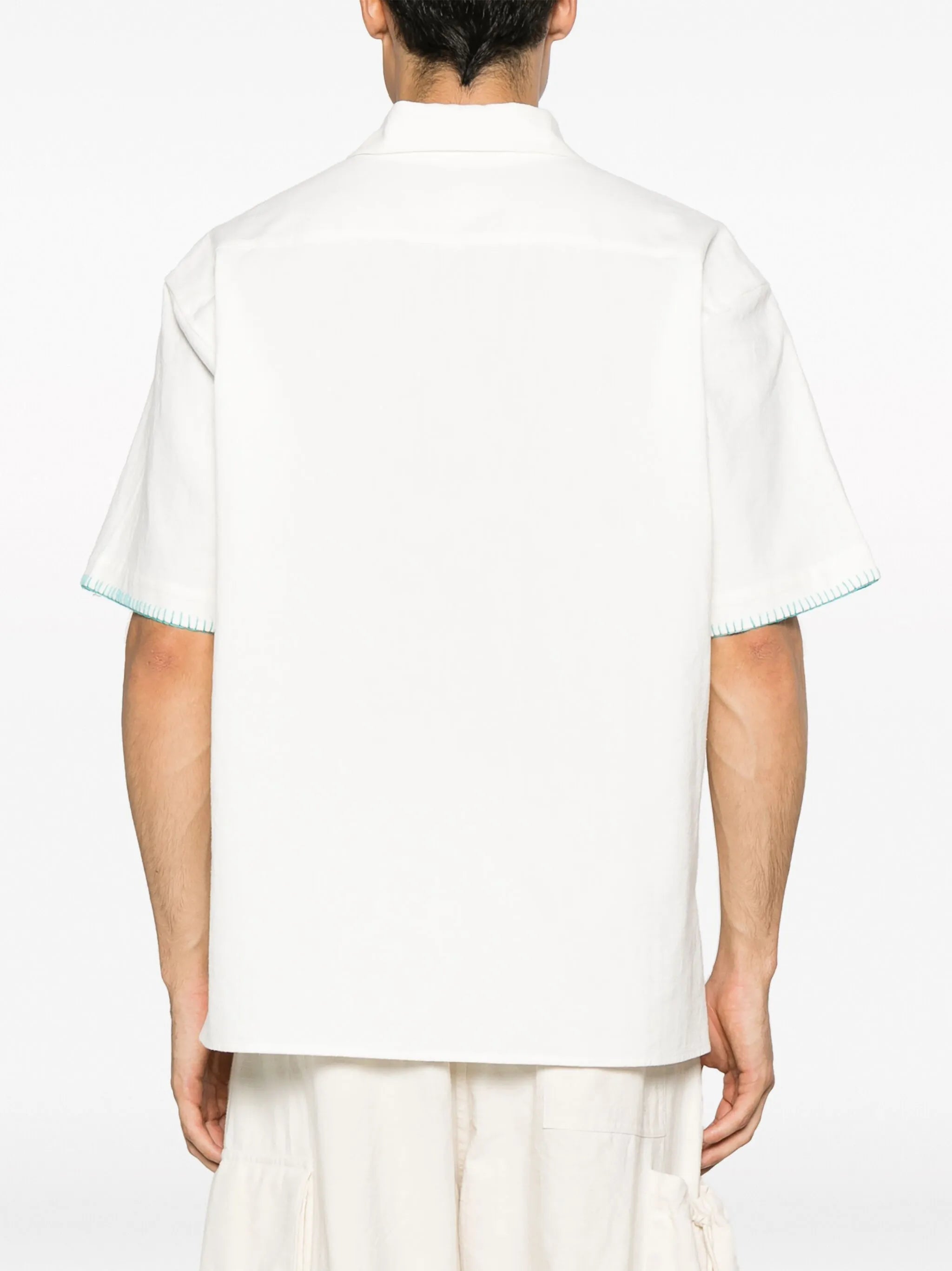 whipstitch-detail short-sleeve shirt