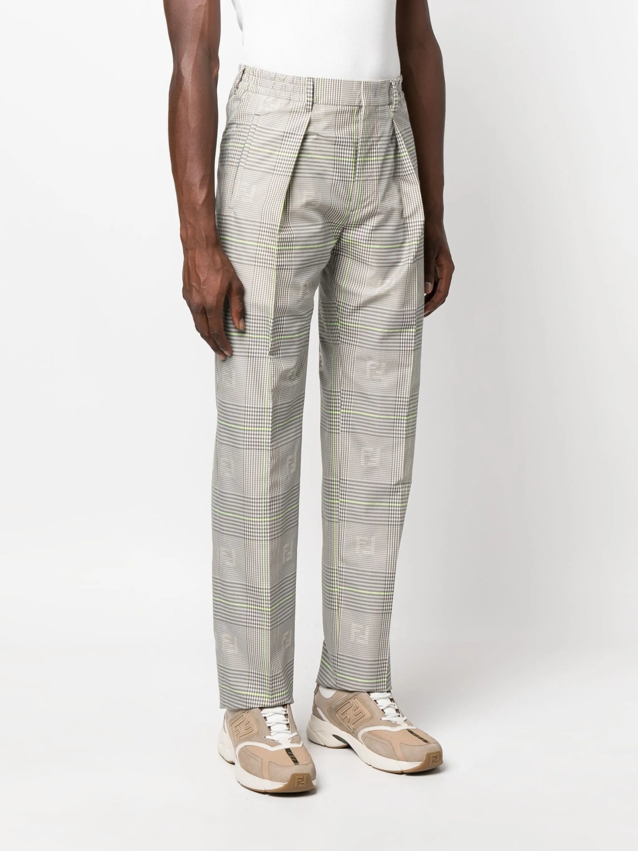 Prince-of-wales pattern trousers