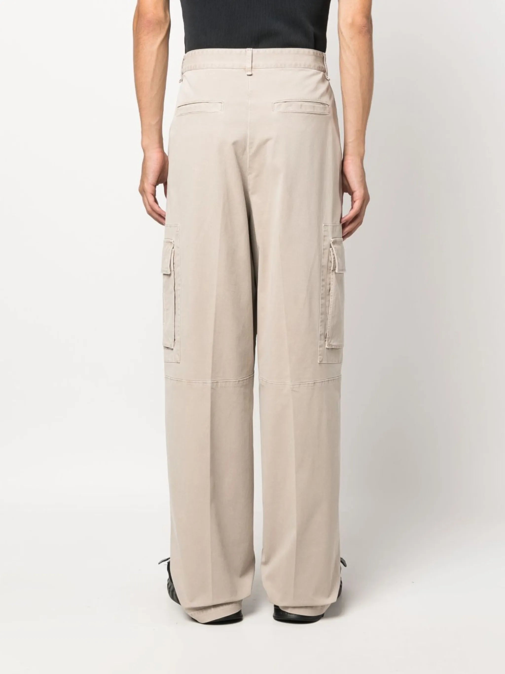 logo-patch wide-leg trousers