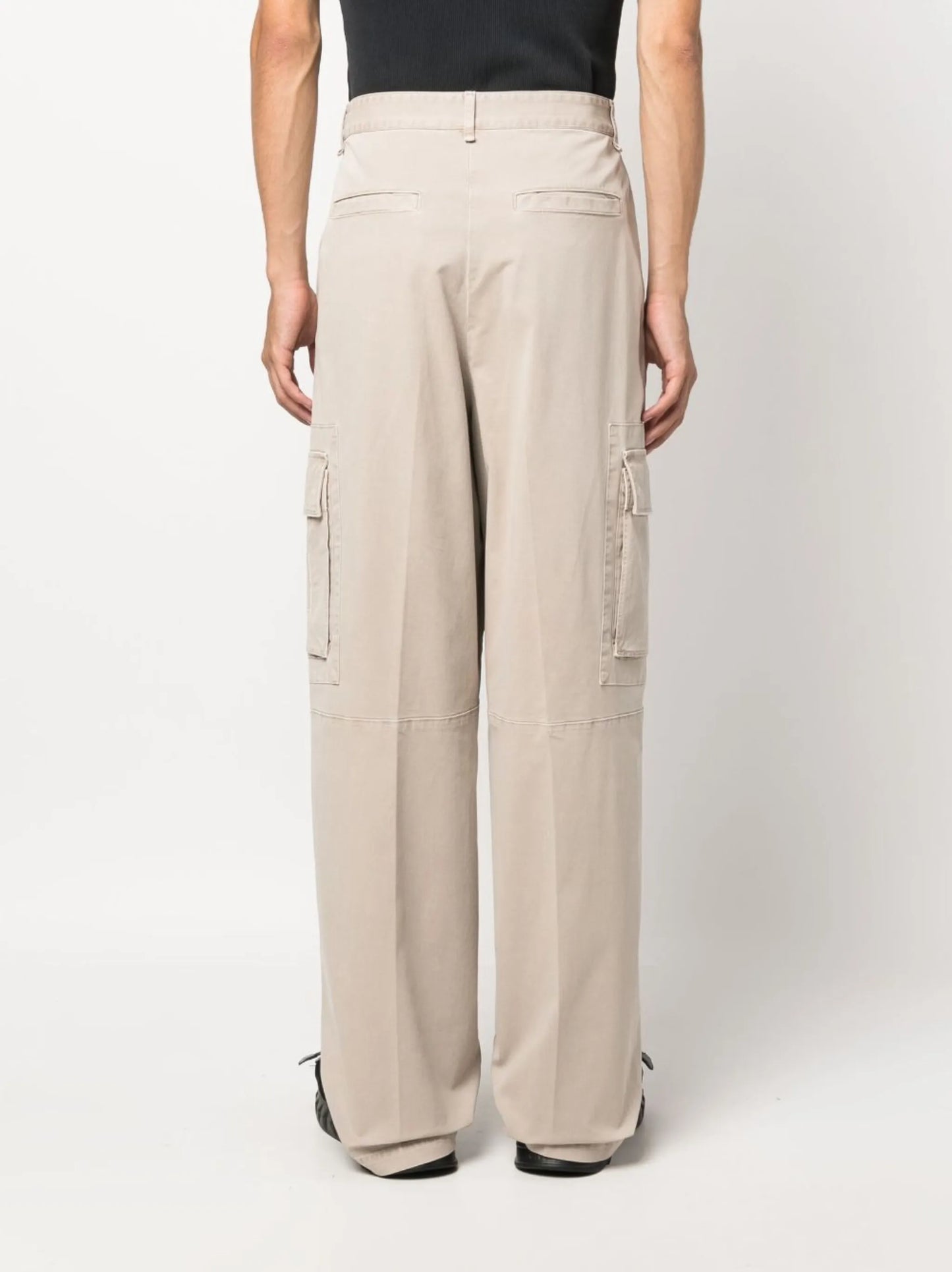 logo-patch wide-leg trousers