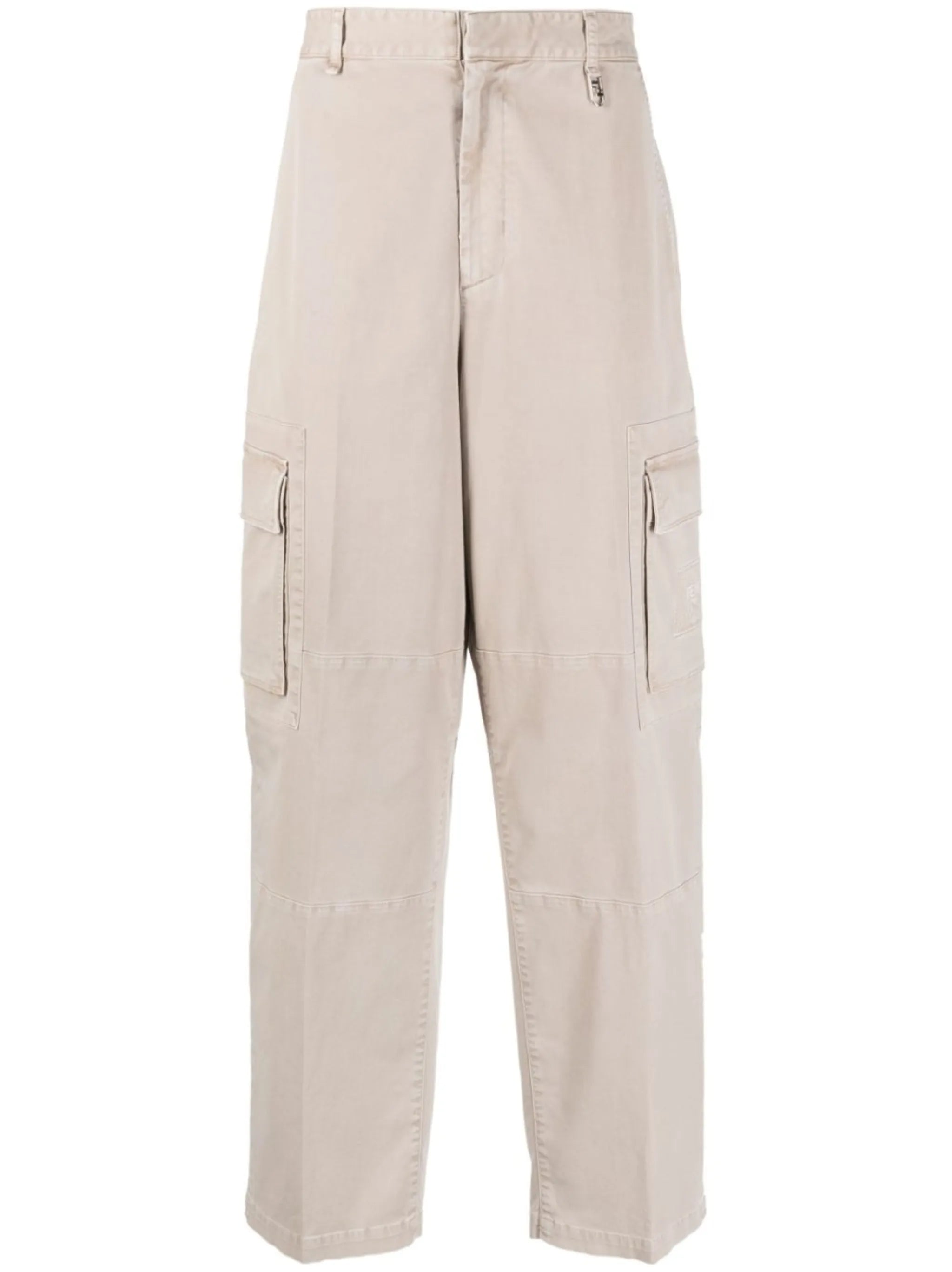logo-patch wide-leg trousers
