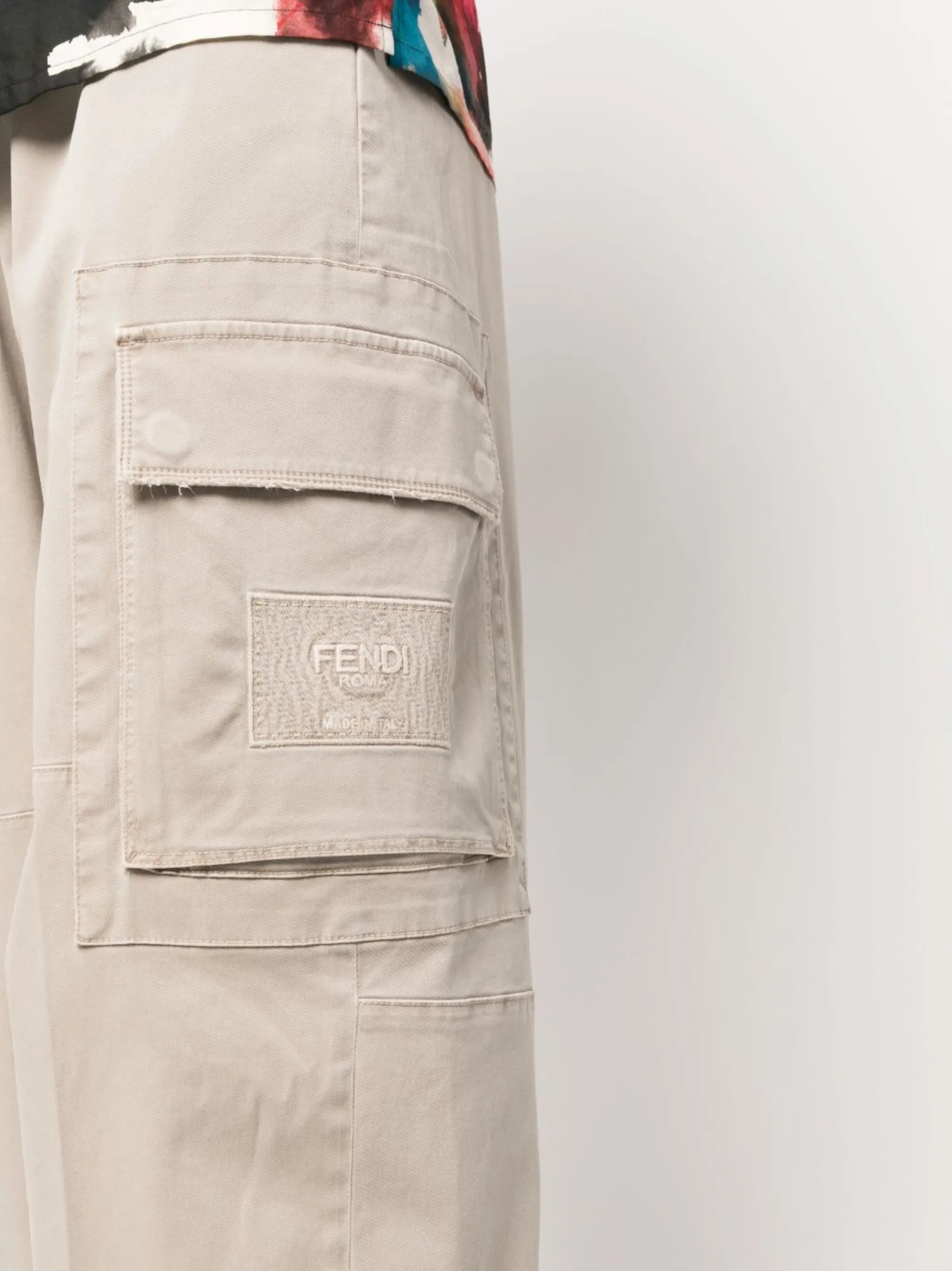 logo-patch wide-leg trousers