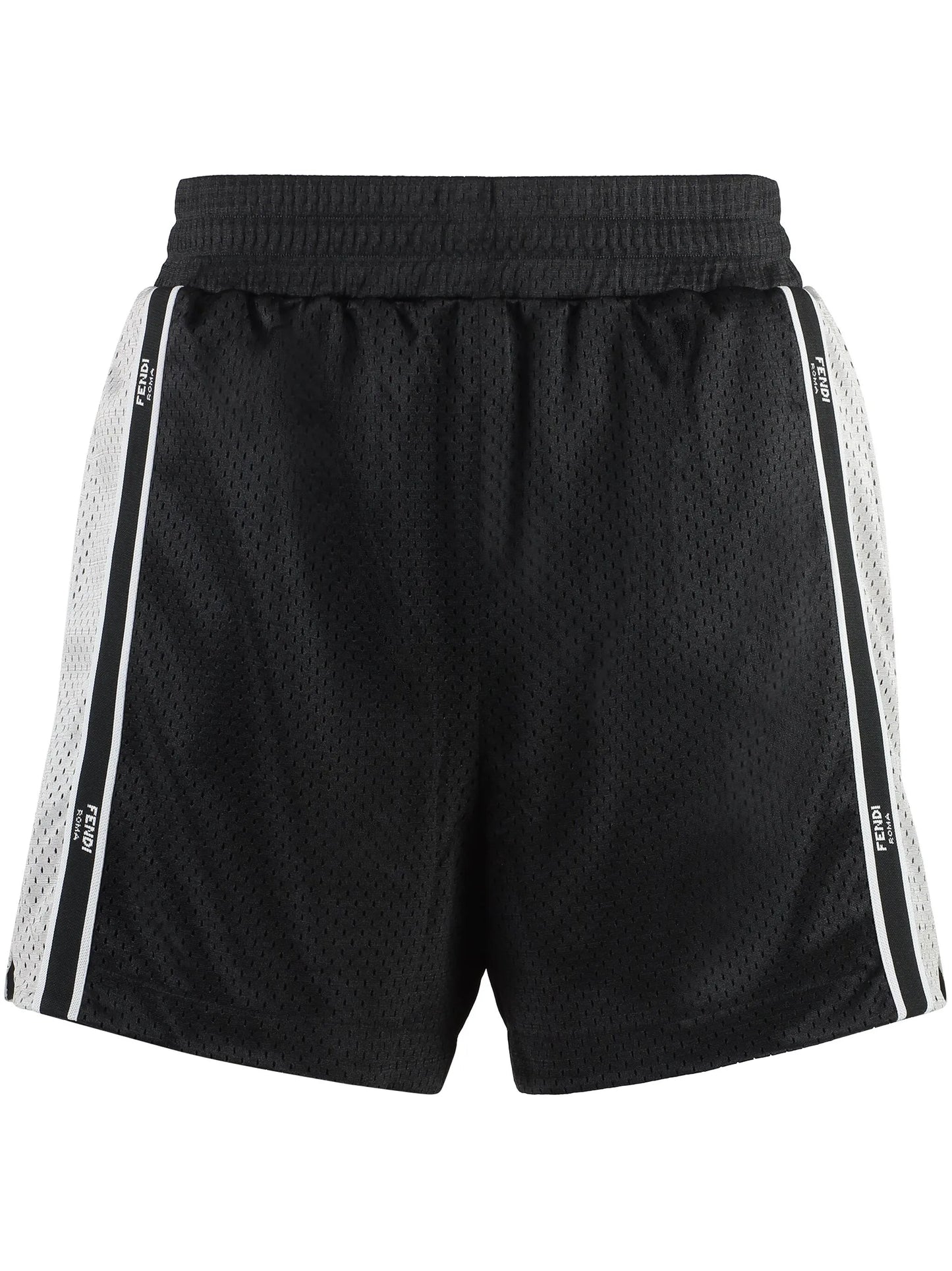 logo-tape perforated track shorts