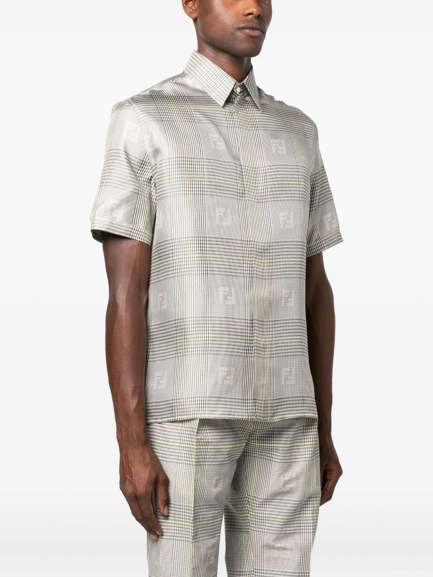 prince-of-wales check silk shirt