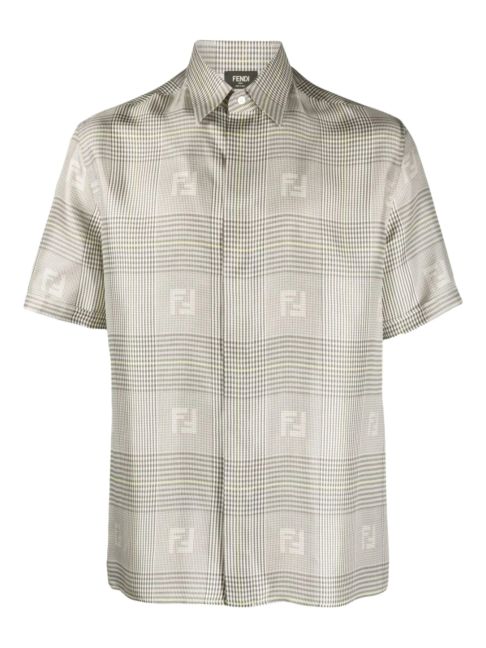 prince-of-wales check silk shirt