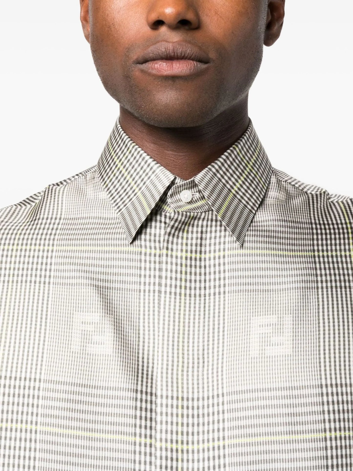 prince-of-wales check silk shirt