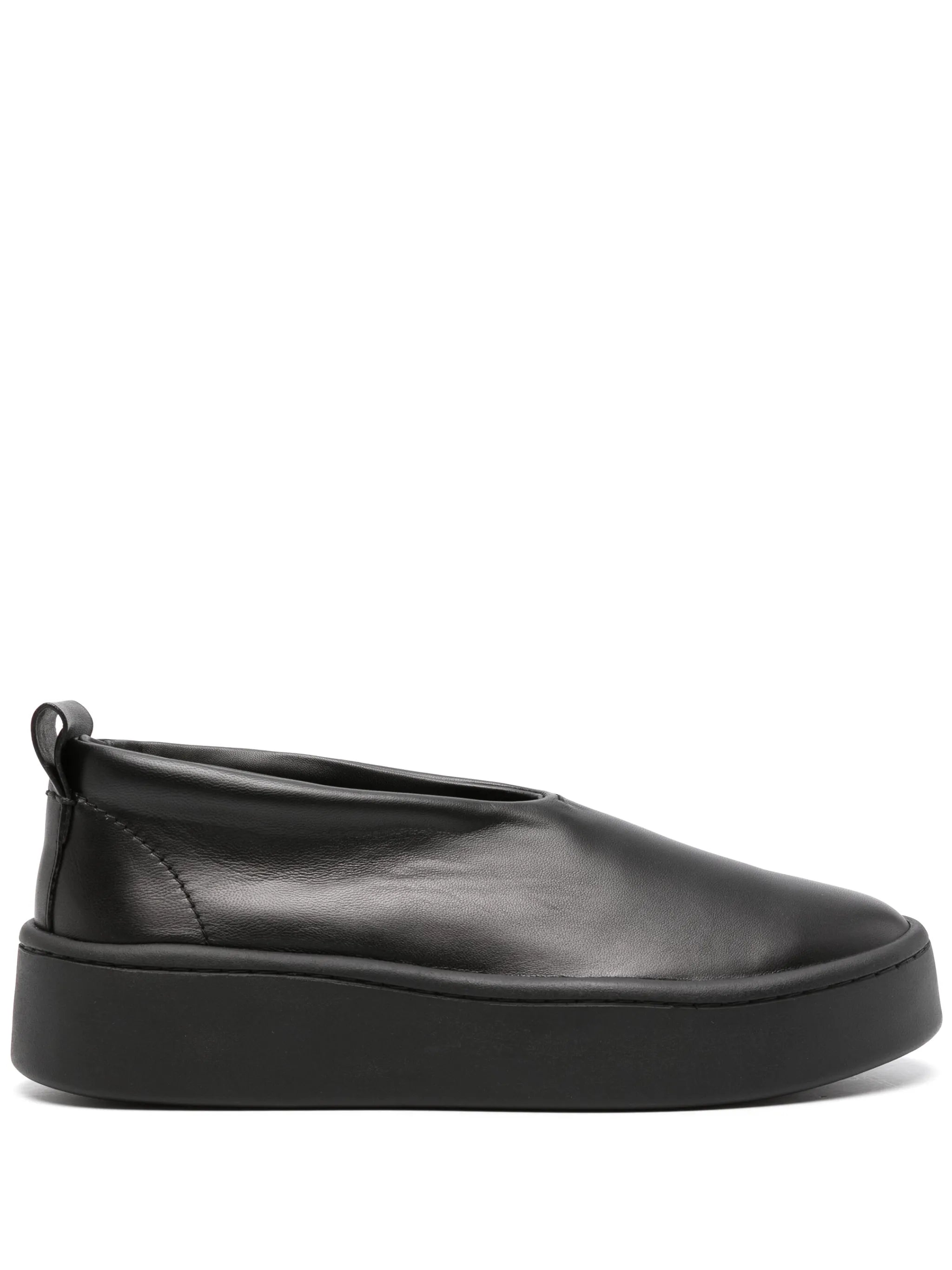 round-toe leather loafers