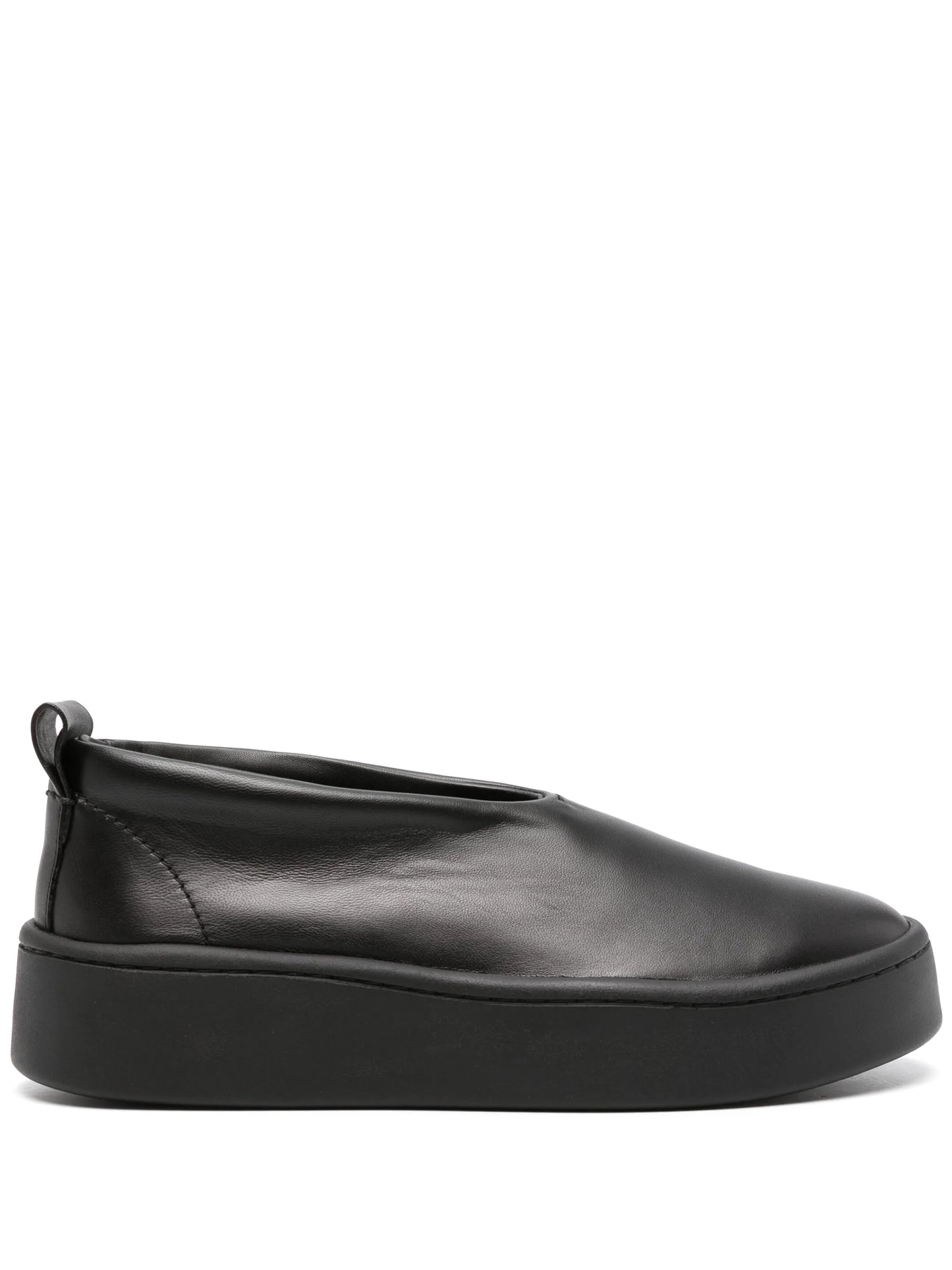 round-toe leather loafers