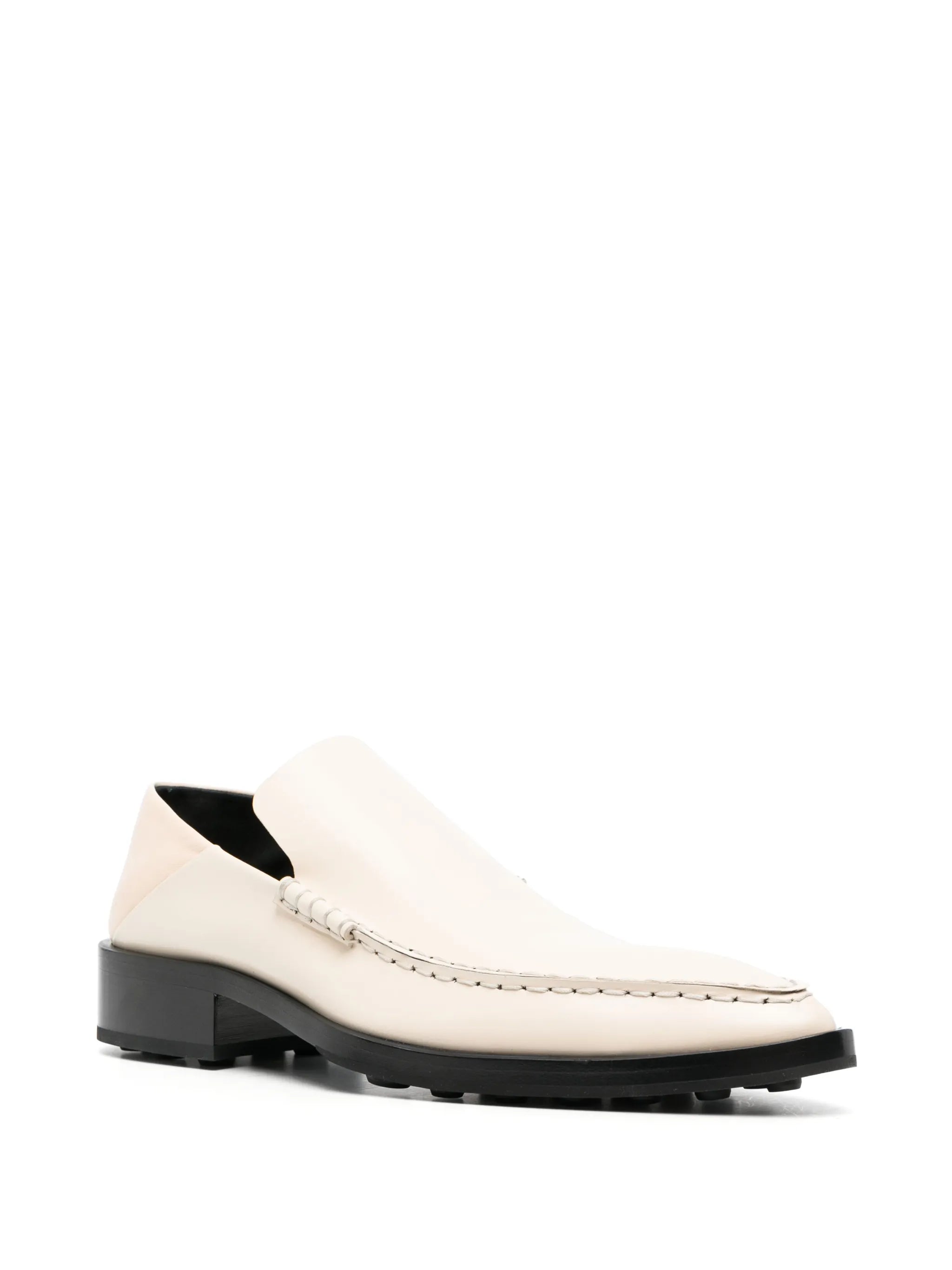 pointed-toe leather loafers