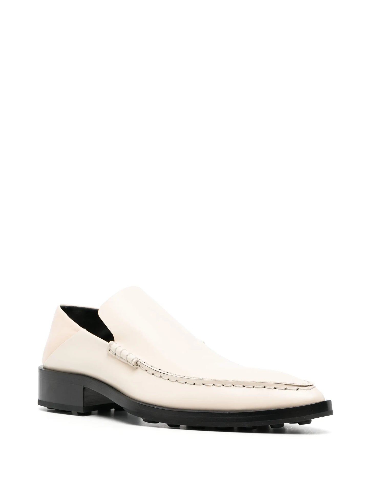pointed-toe leather loafers