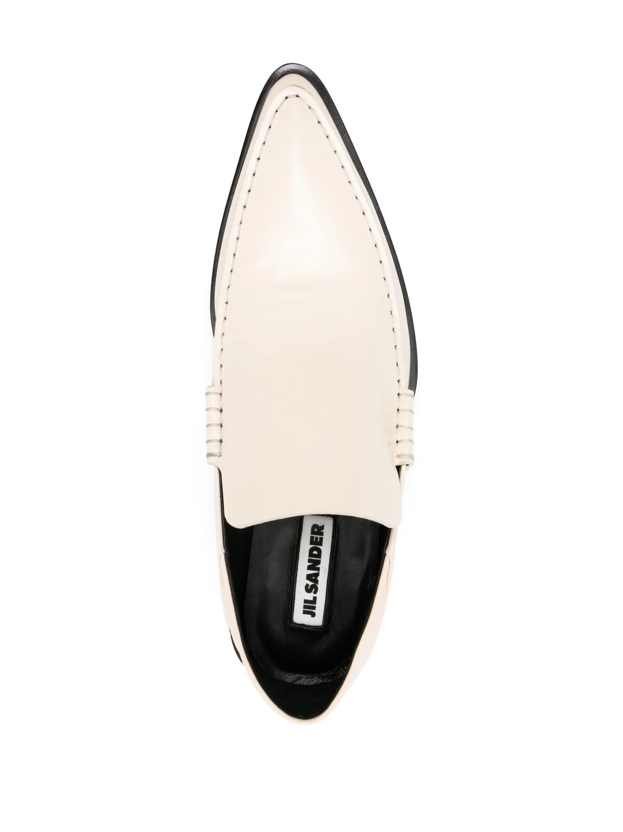 pointed-toe leather loafers
