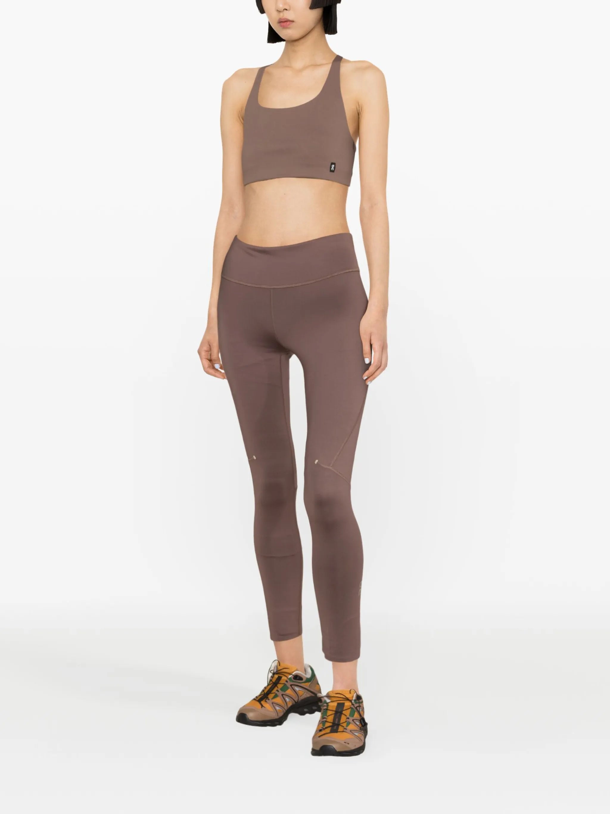 flocked logo high-waisted leggings