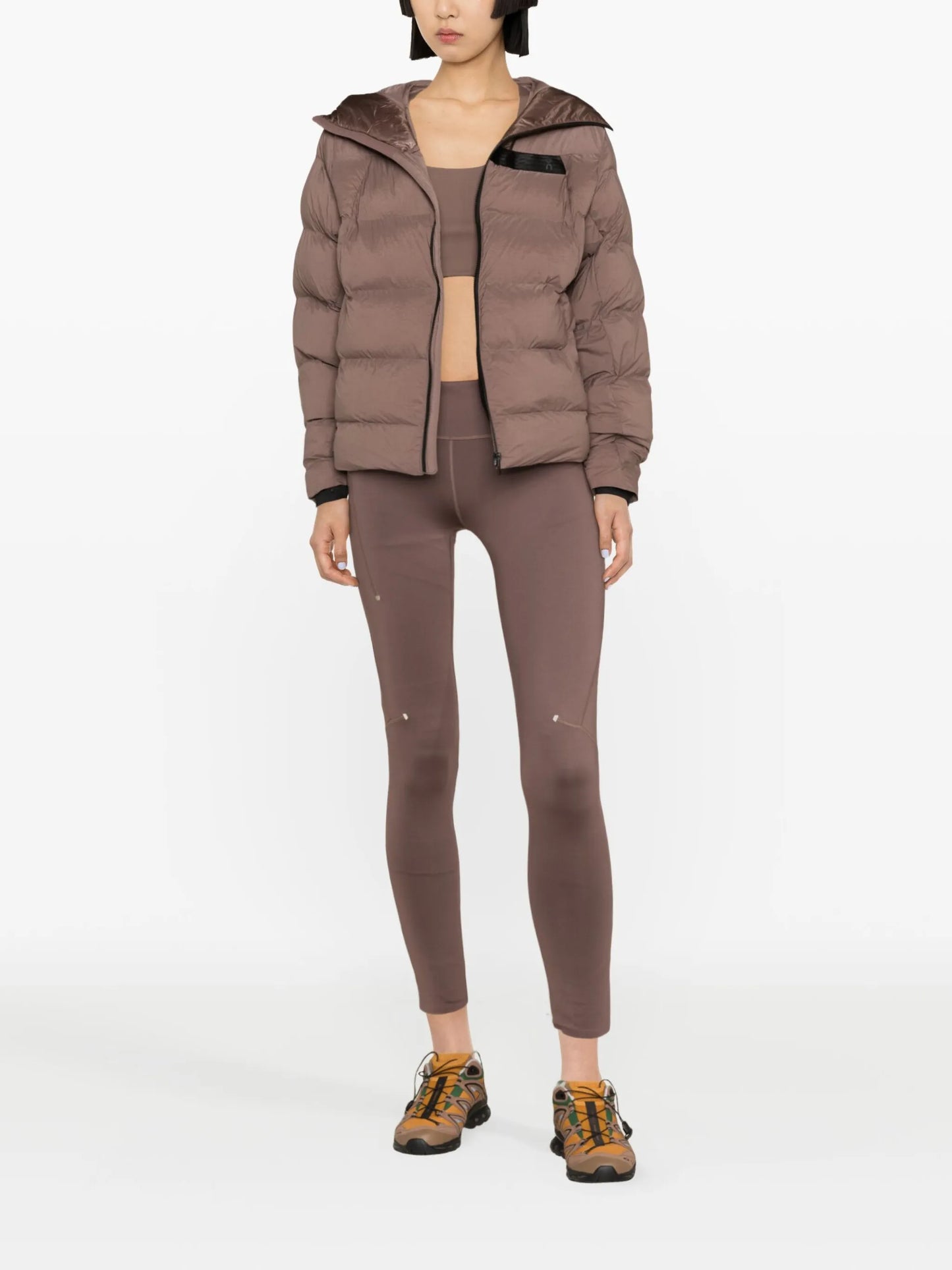 flocked logo high-waisted leggings