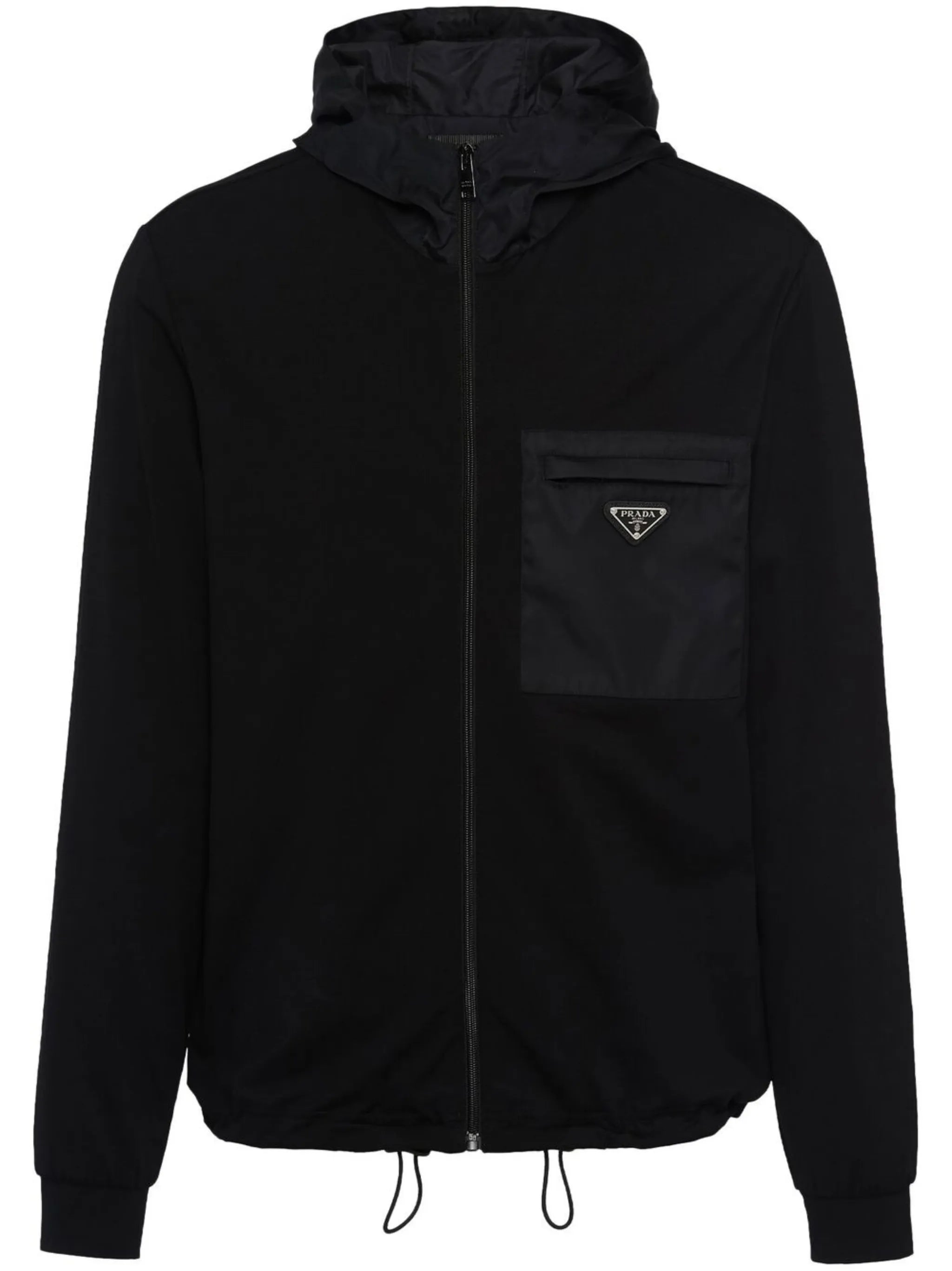 logo-plaque hooded jacket