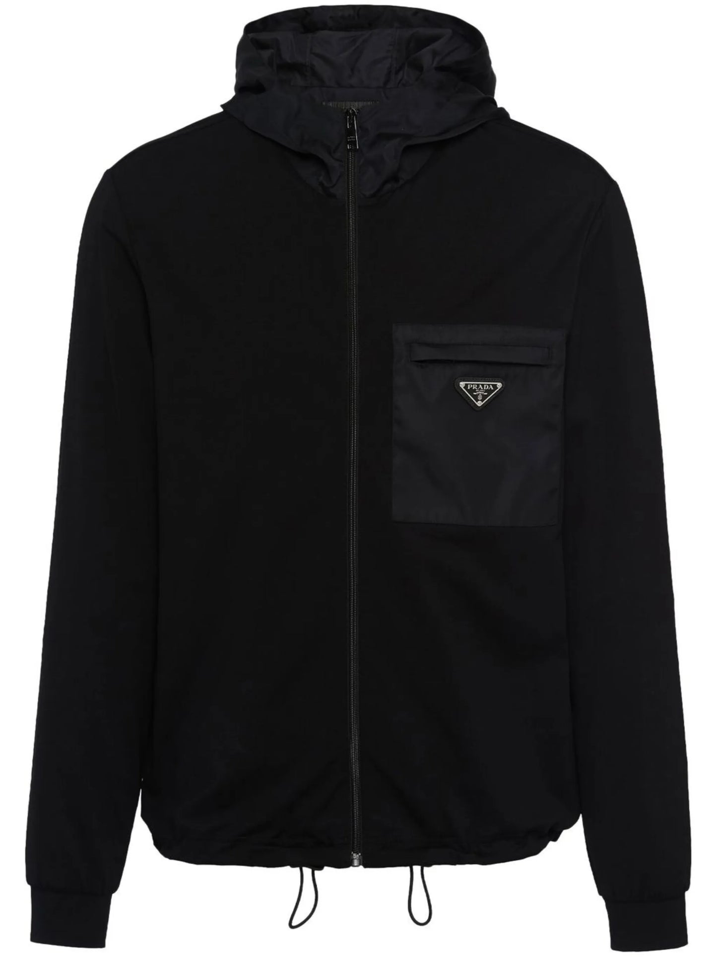 logo-plaque hooded jacket